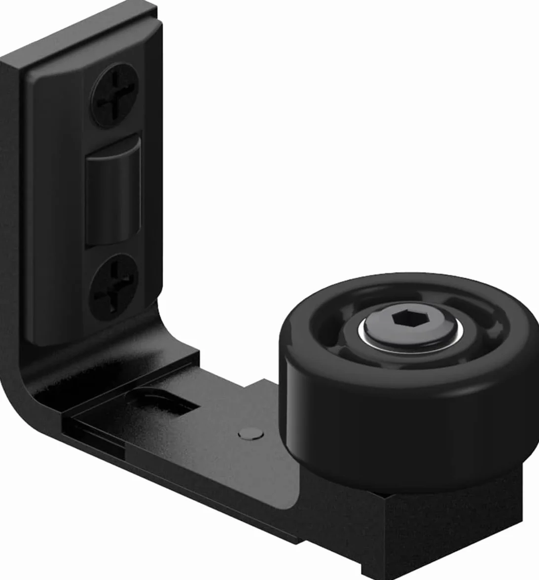CCJH Guía de suelo ajustable para puerta corredera, soporte inferior, grosor 2,5-6 cm, negro