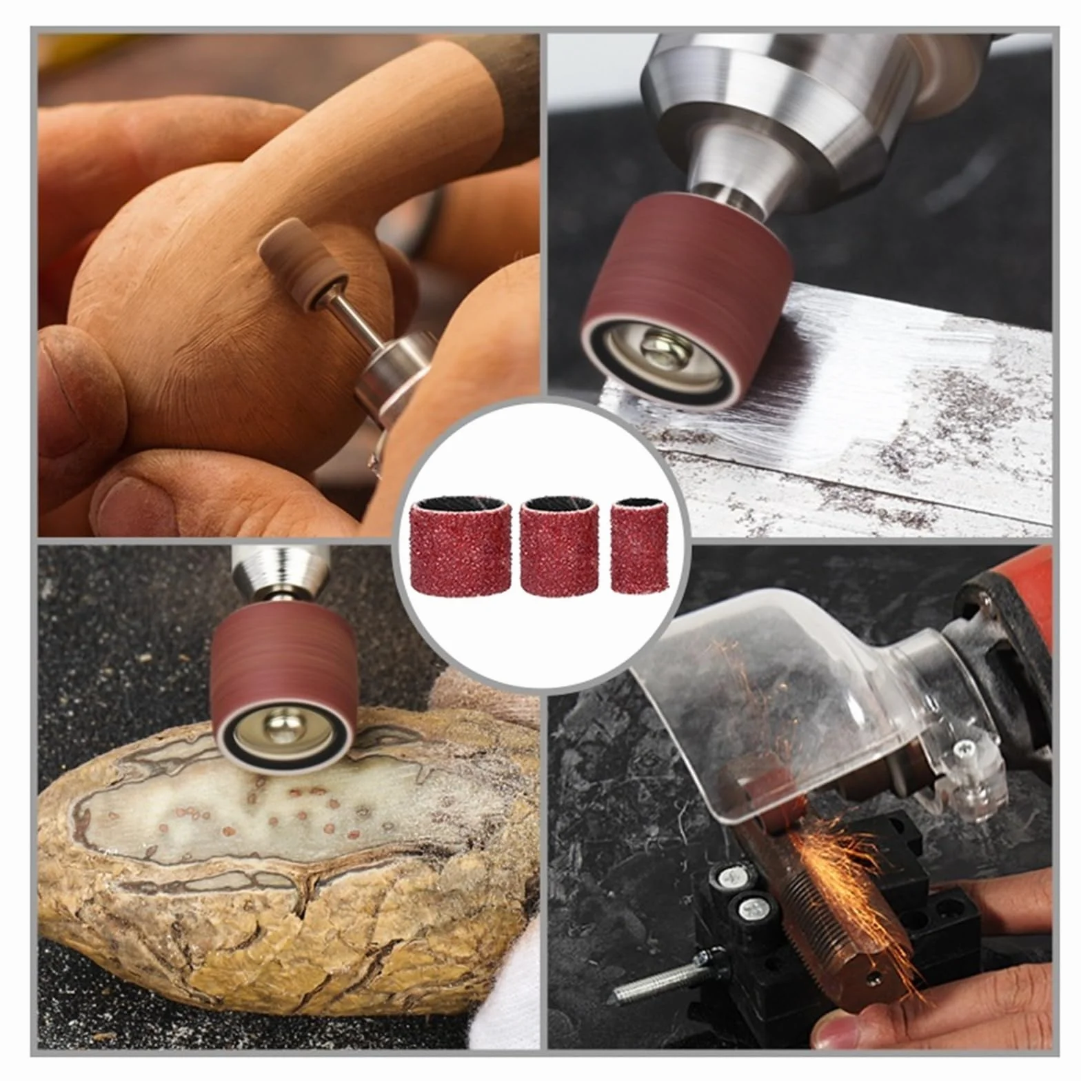 Accesorios para herramientas rotativas de pulido y grabado de metal y madera
