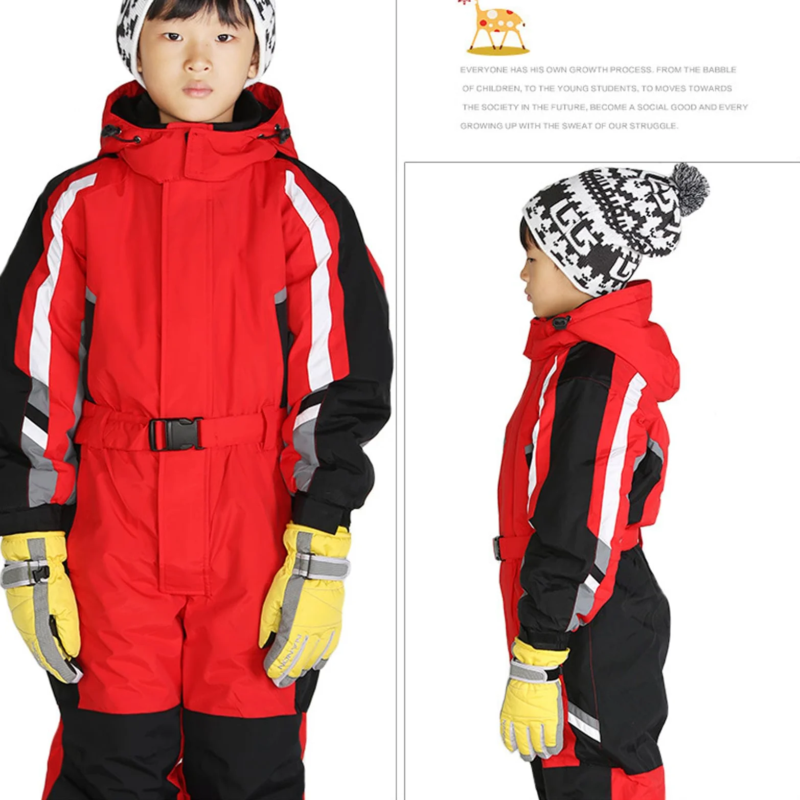 Traje de esquí infantil para niña con capucha, resistente al viento e impermeable, mono de esquí para niños, traje de nieve cálido para invierno