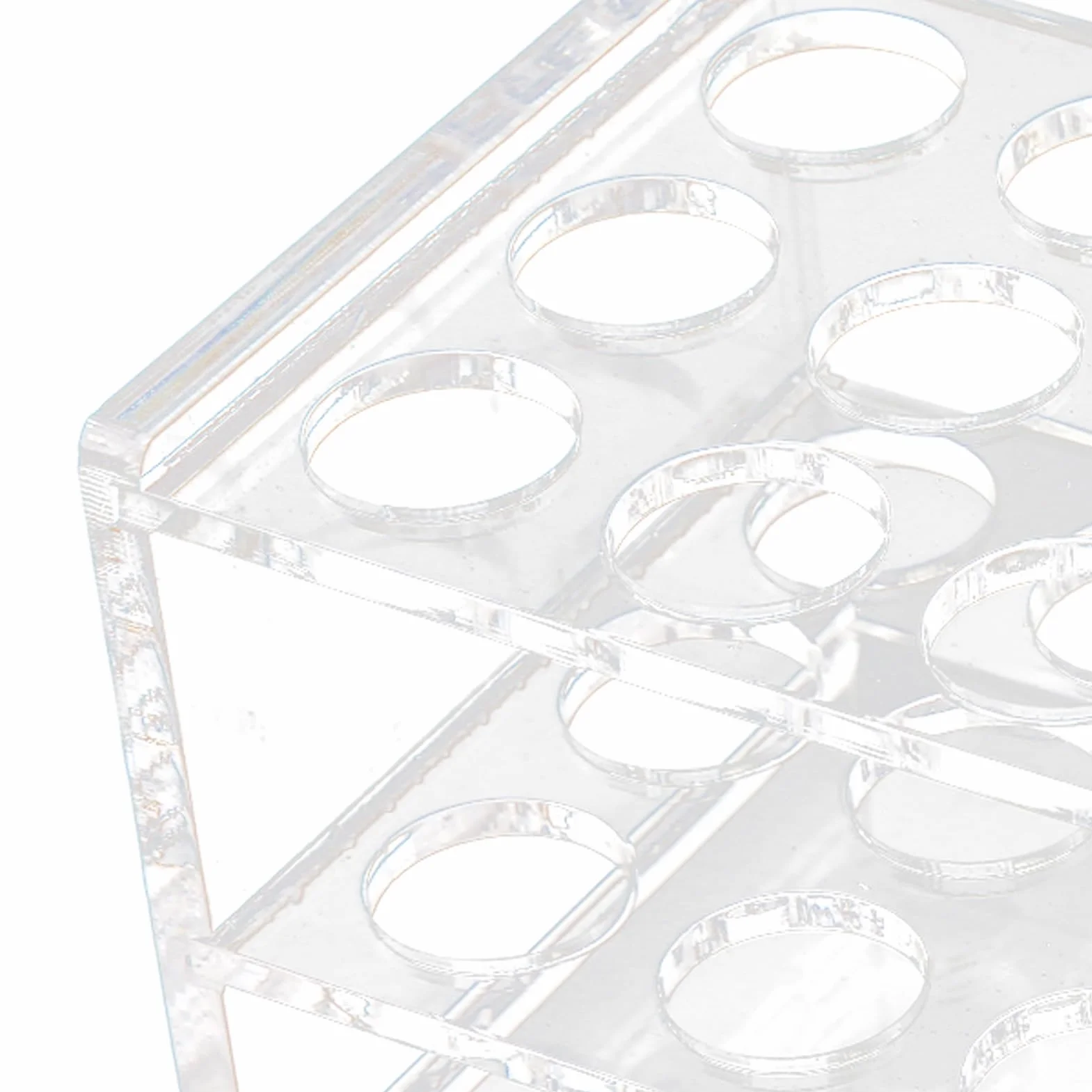 Gradilla para Tubos de Ensayo Acrílico Transparente 18 Orificios para Tubos de 17mm
