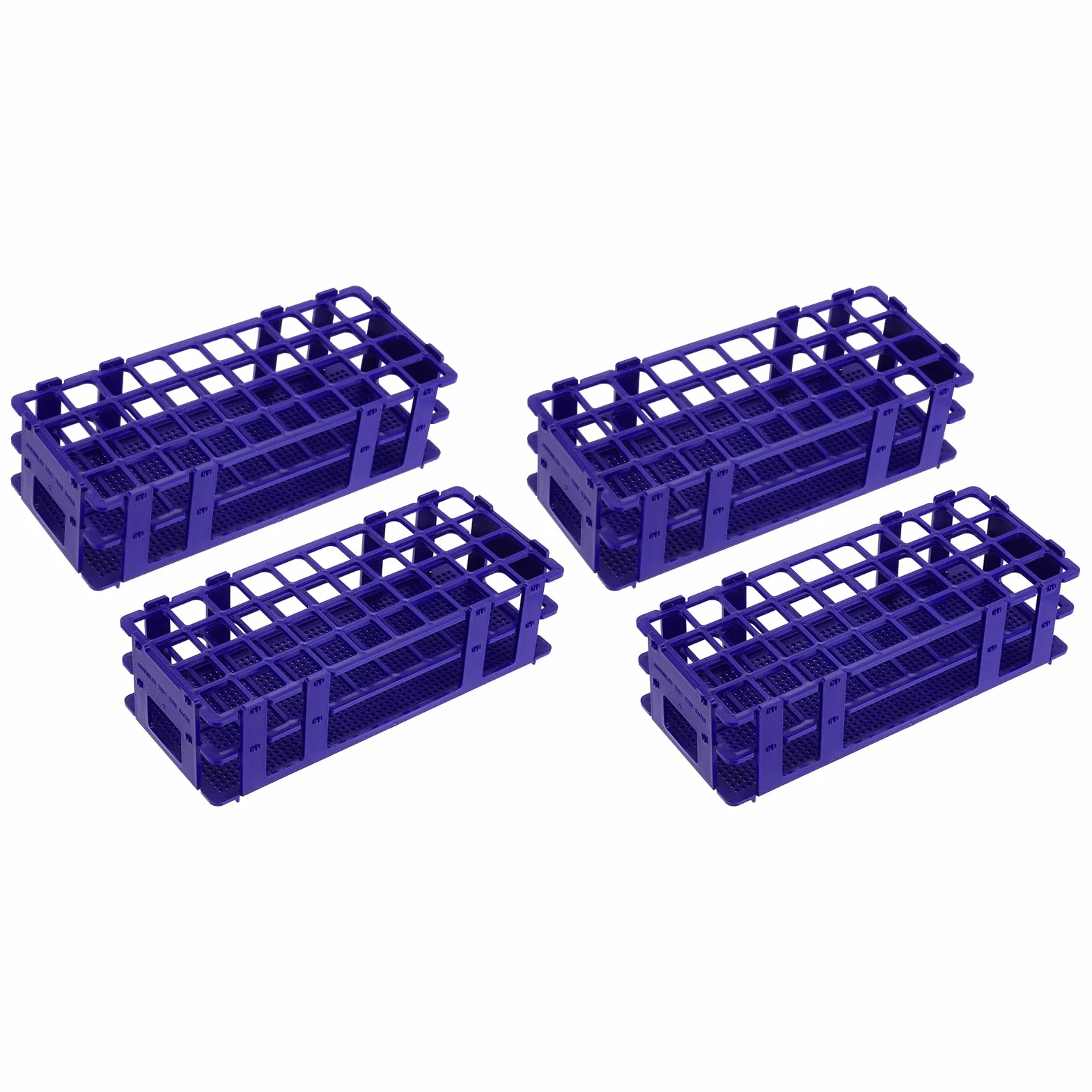 PATIKIL Soporte Para Tubos Ensayo 40 Agujeros 4 Piezas Plástico Desmontable 20 Mm Azul