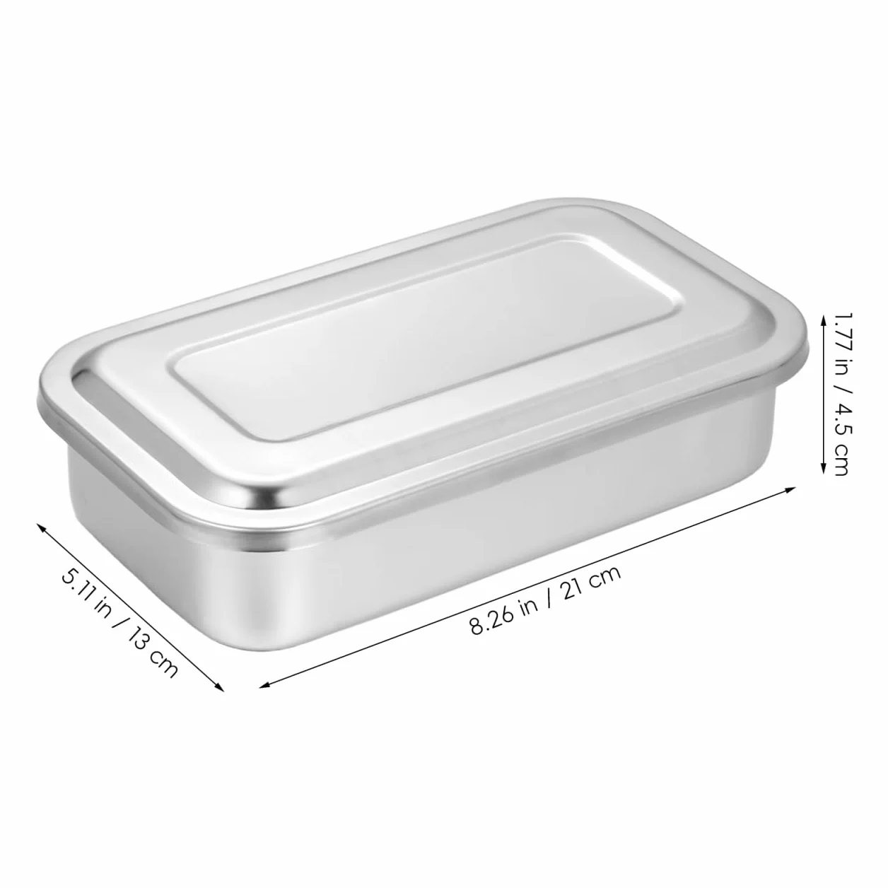 IMIKEYA Bandeja De Acero Inoxidable Con Tapa Para Instrumentos Médicos 8.26x5.11x1.77in