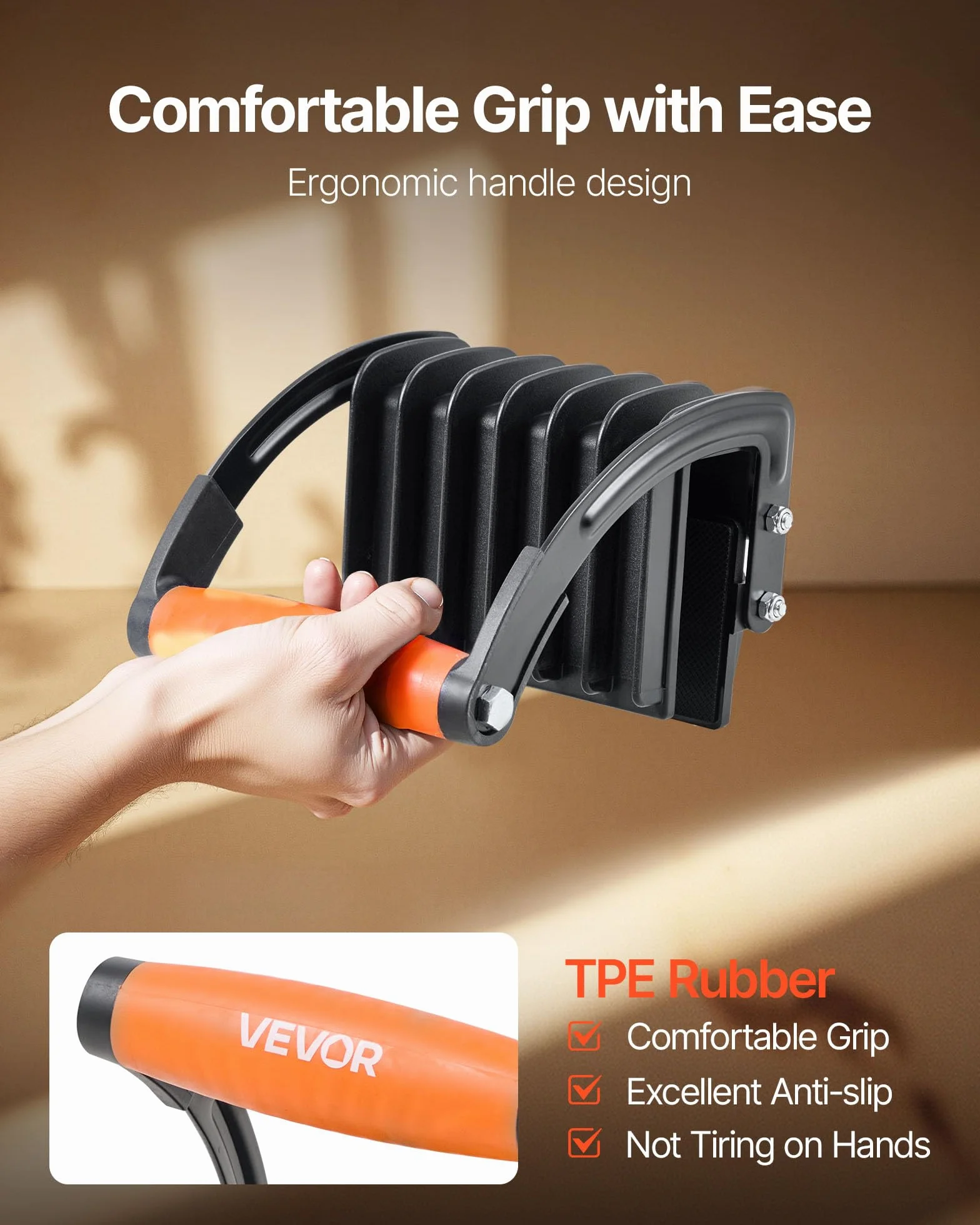 VEVOR Transportador de Contrachapado Ajustable 0-25,4 mm, Herramienta para Paneles de Yeso con Agarres Antideslizantes, Carga 90,7 kg