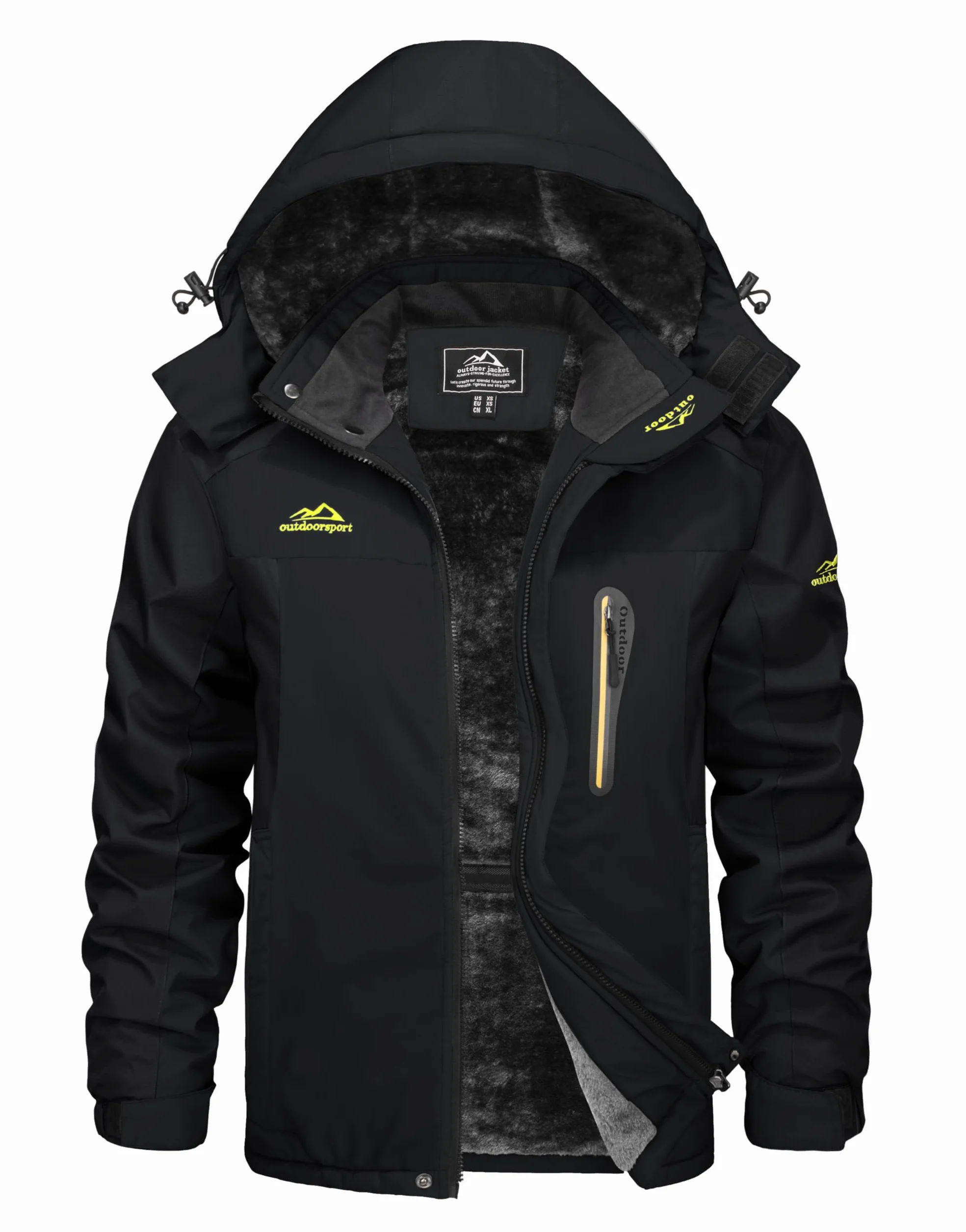 KEFITEVD Chaqueta Invierno Hombre Esquí Nieve Impermeable Polar Abrigo Snowboard Cálido Parka Chubasquero Capucha 5 Bolsillos