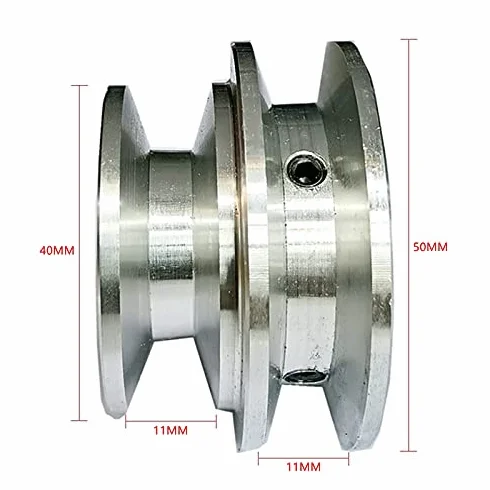 Polea doble ranura aleación de aluminio 40/50MM V-Shape agujero fijo 8-20MM