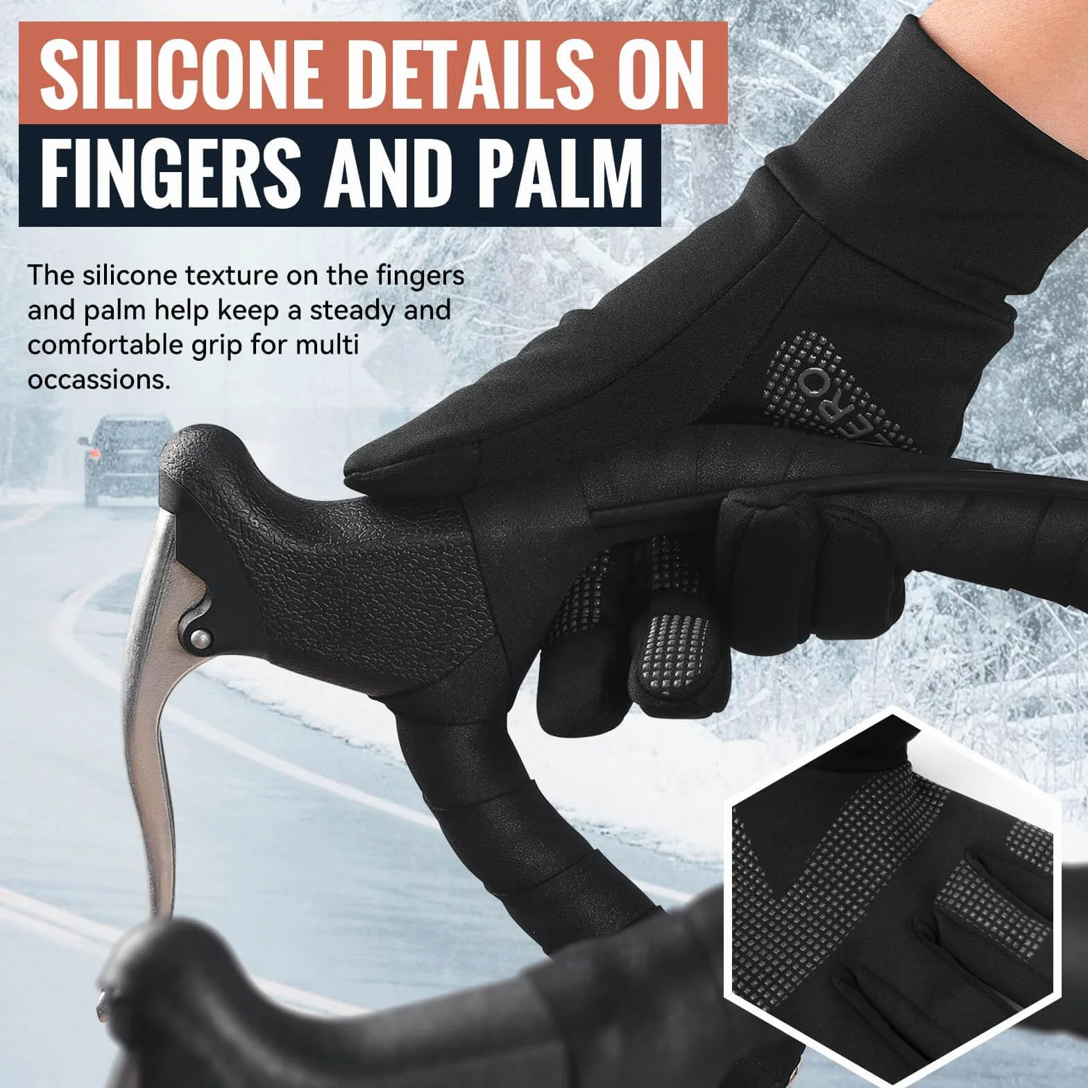 OZERO Guantes de invierno para pantalla táctil para hombre: guantes cálidos para correr, resistentes al viento, resistentes al agua, guantes térmicos ligeros para senderismo, ciclismo, conducción