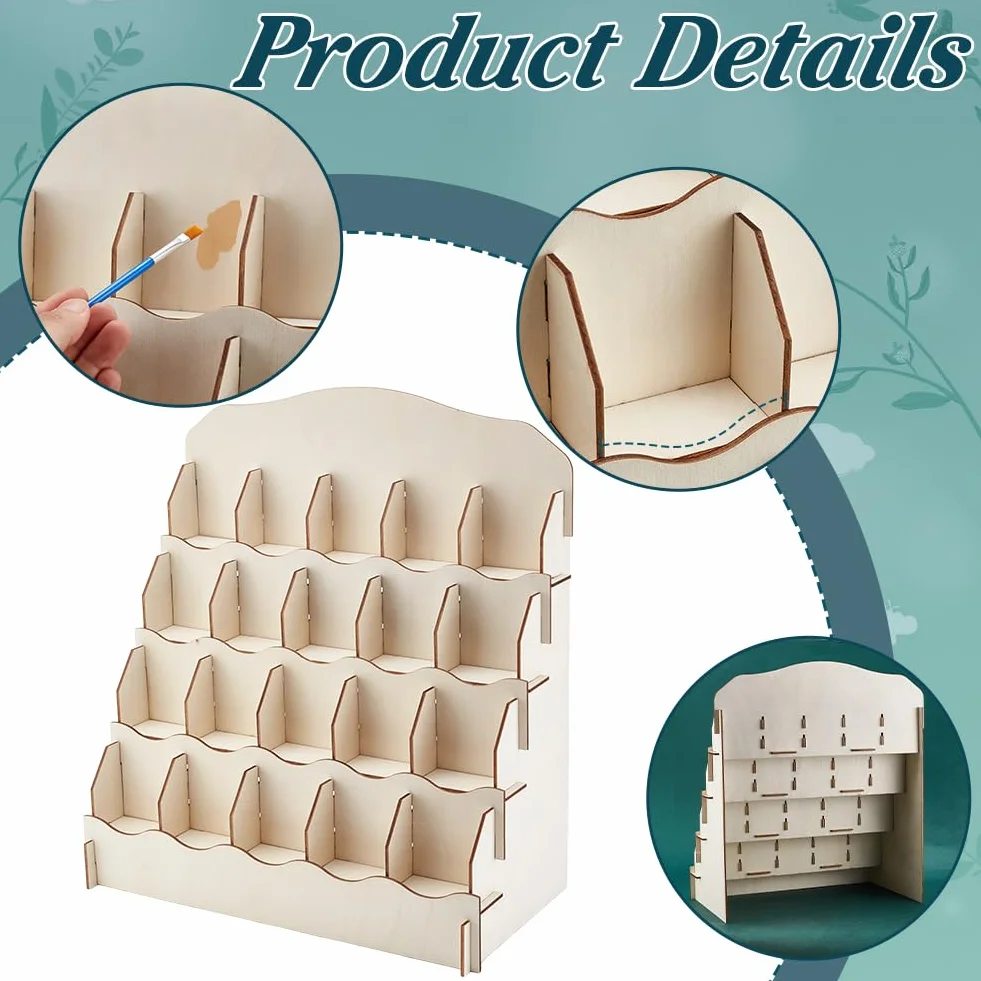 PH PandaHall Soporte para tarjetas de crédito de madera 4 niveles portátil mostrador tienda