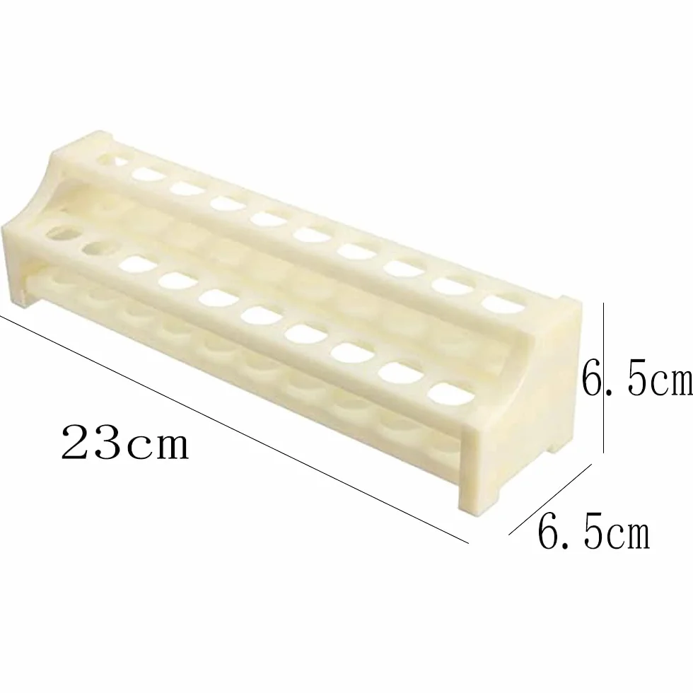 Soporte de Tubo de Ensayo de Plástico Blanco 2 Capas para 15mm Tubo de Ensayo