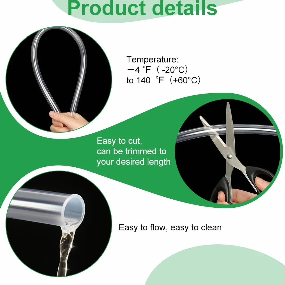 Tubo transparente de PVC 4x6 mm 5 m manguera flexible para agua aceite aire
