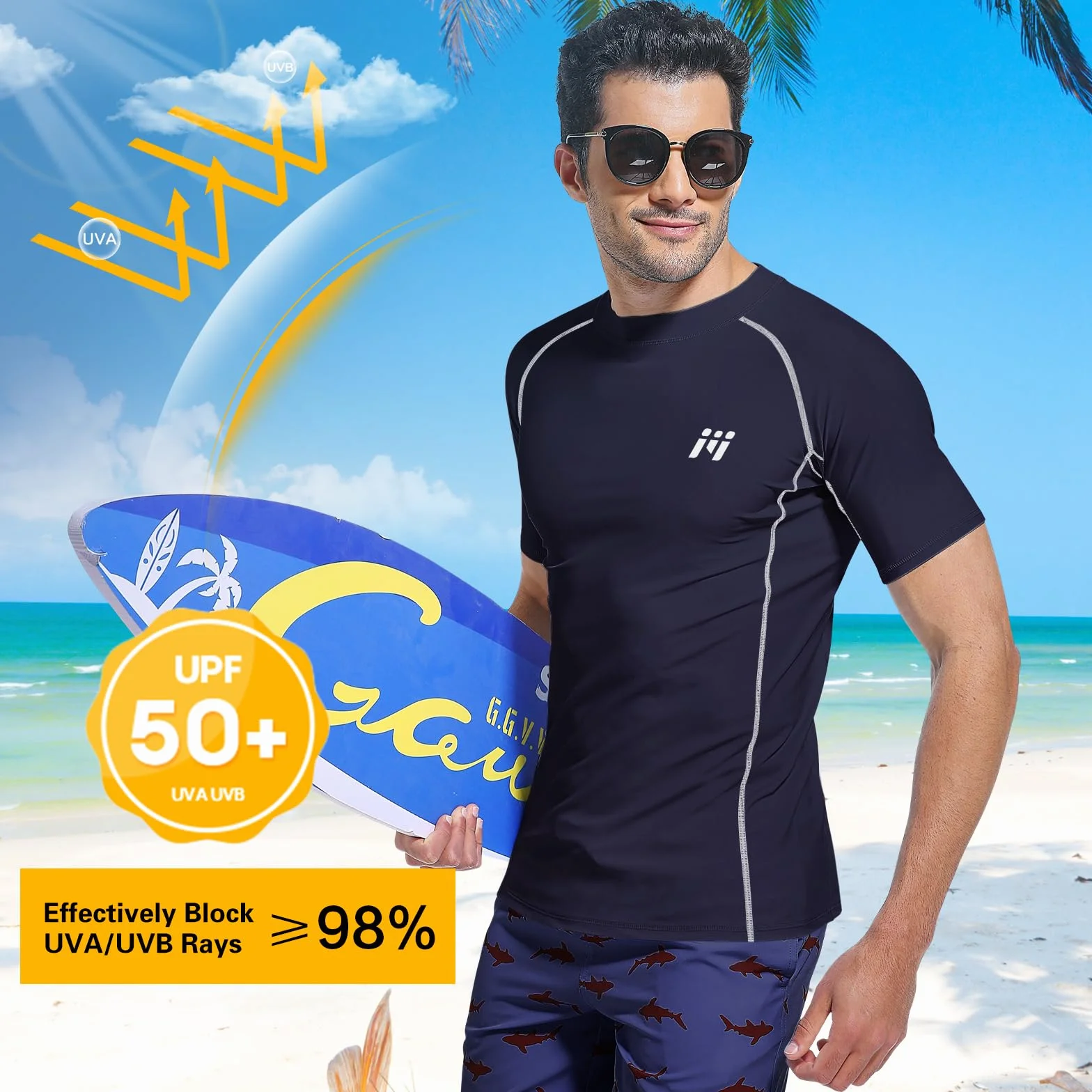MEETWEE Camiseta Natación Hombre UV UPF 50+ Manga Corta Larga Rash Guard Protección Secado Rápido Surf Verano