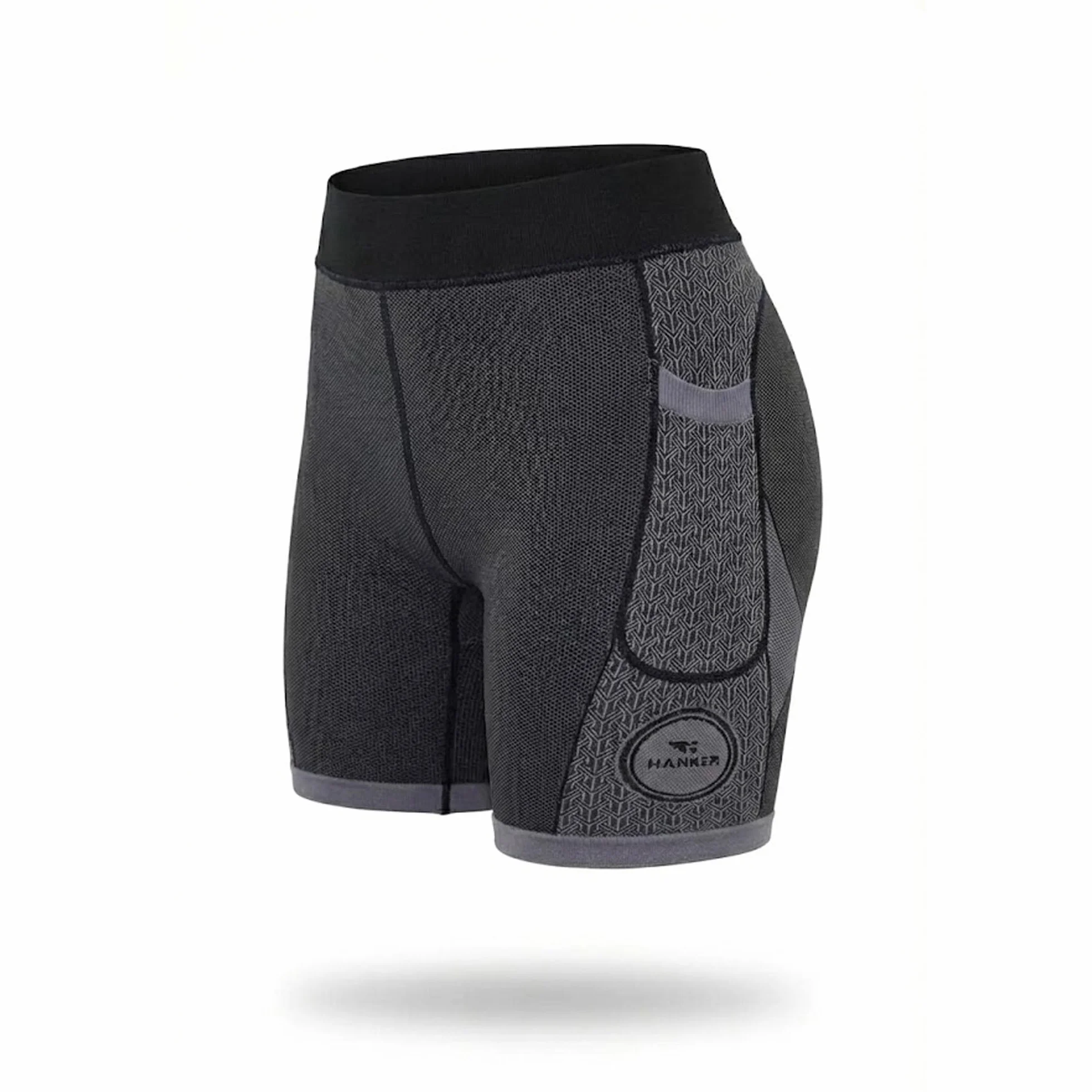 HANKER Mallas Compresión Hombre Running Trail – Bolsillos Laterales, Tejido Termorregulador Soft-Air, Costuras Planas Antirrozaduras
