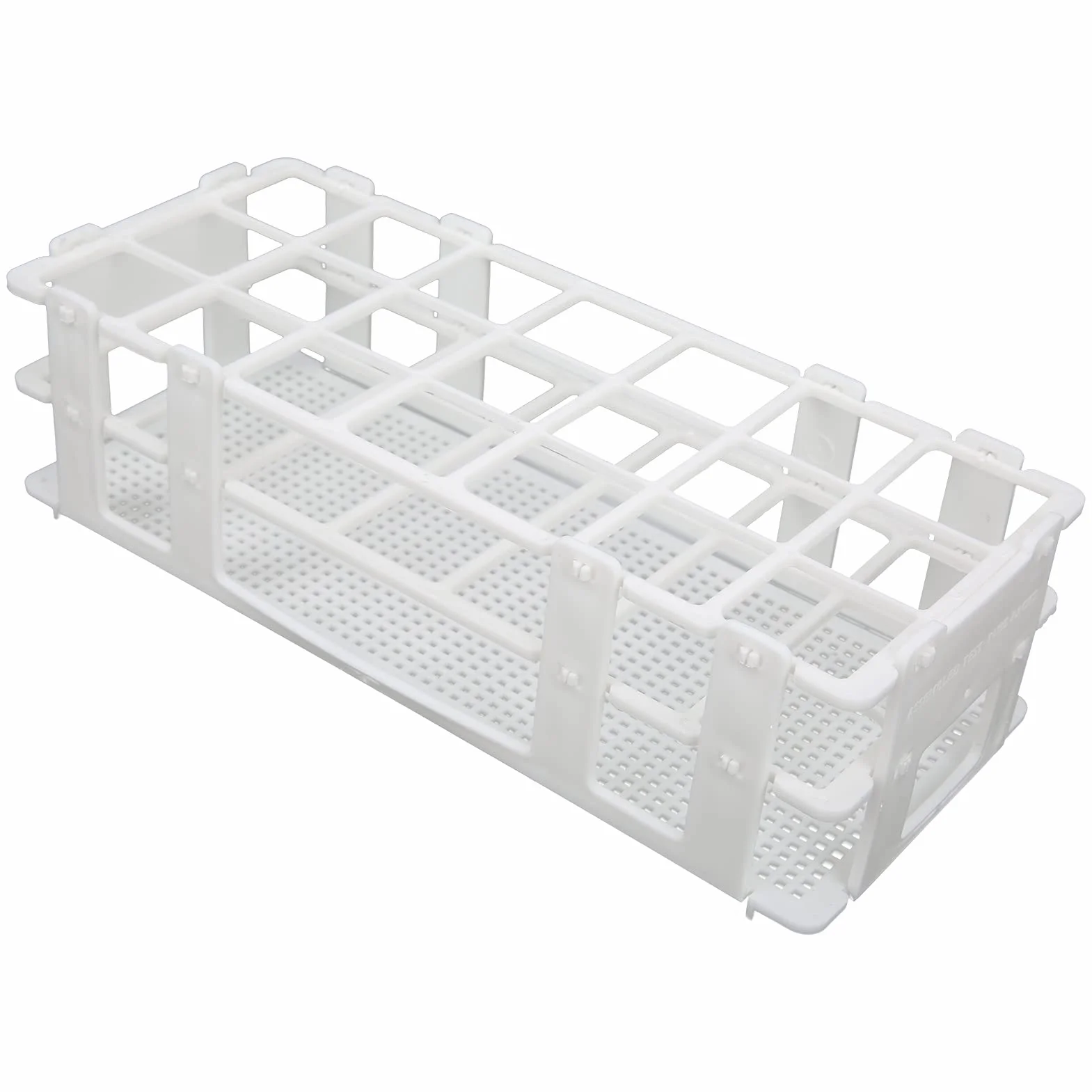 Soporte de Plástico para Tubos de Ensayo, Desmontable, 30mm x 21 Orificios