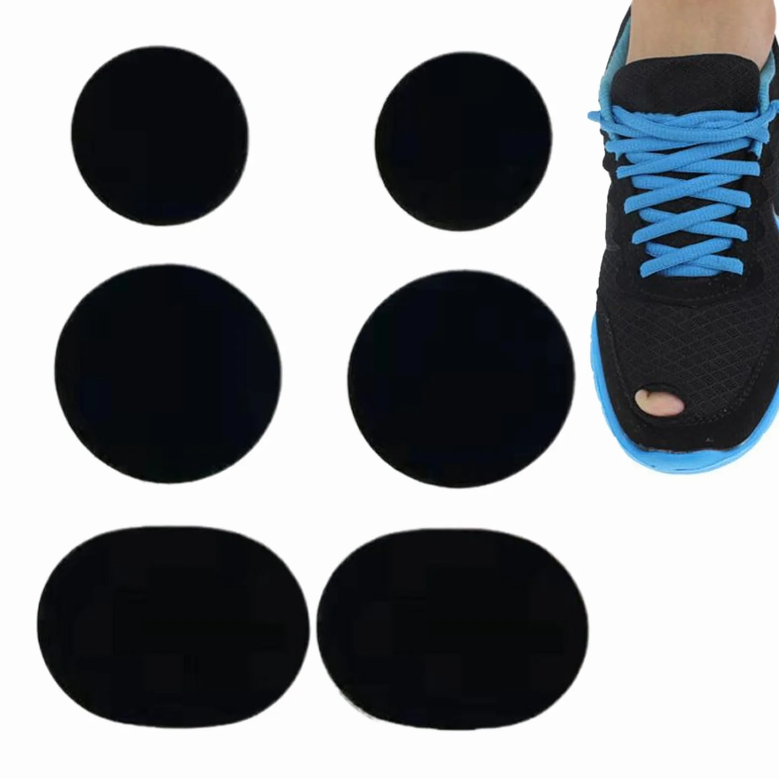 Parches para zapatos para agujeros – Parche para agujero para zapatos | Adhesivo de prevención de Toeburst | 6 parches transpirables para zapatos para correr, zapatillas de baile, botas de trabajo