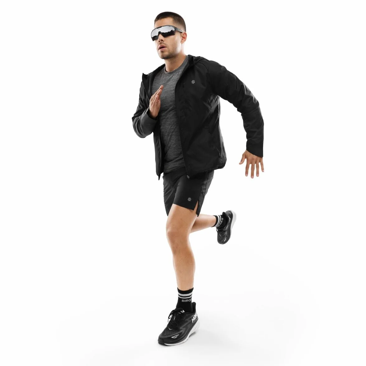 SIROKO Chaqueta cortavientos entrenamiento fitness Grand Marathon Negro