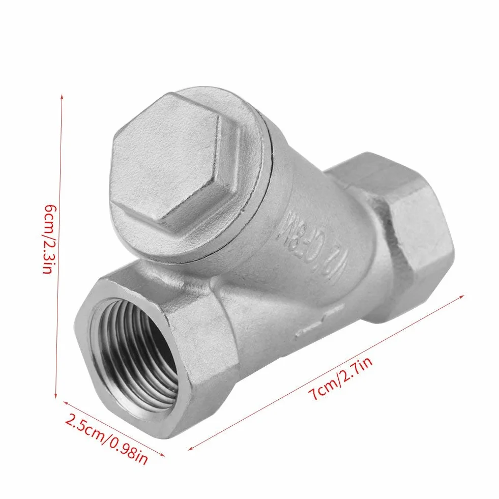 Filtro De Agua Y Gas Acero Inoxidable 1/2 Pulgada Rosca PT DN15