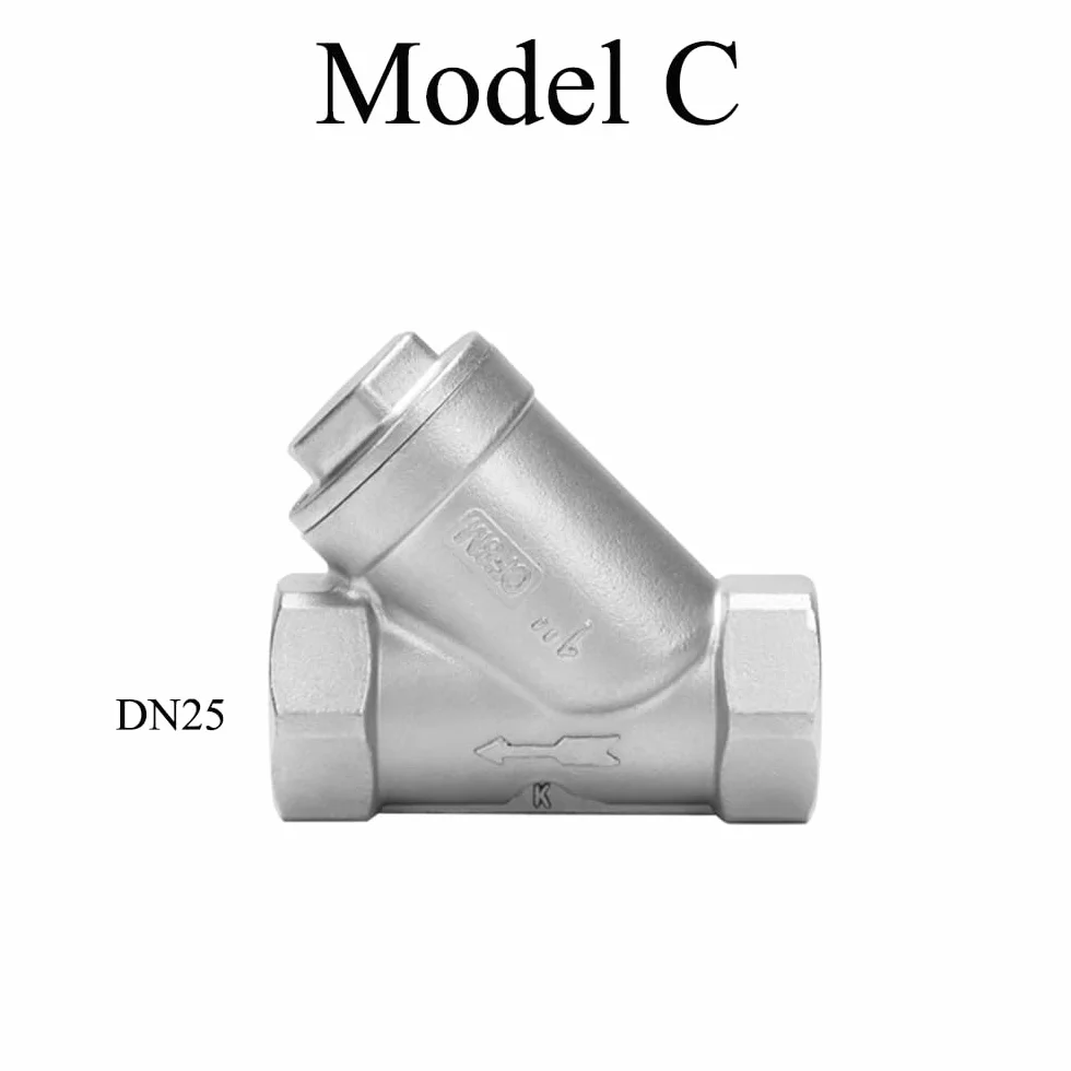 Filtro de bomba tipo Y 1" DN25 rosca 304 acero inoxidable para agua aceite gas