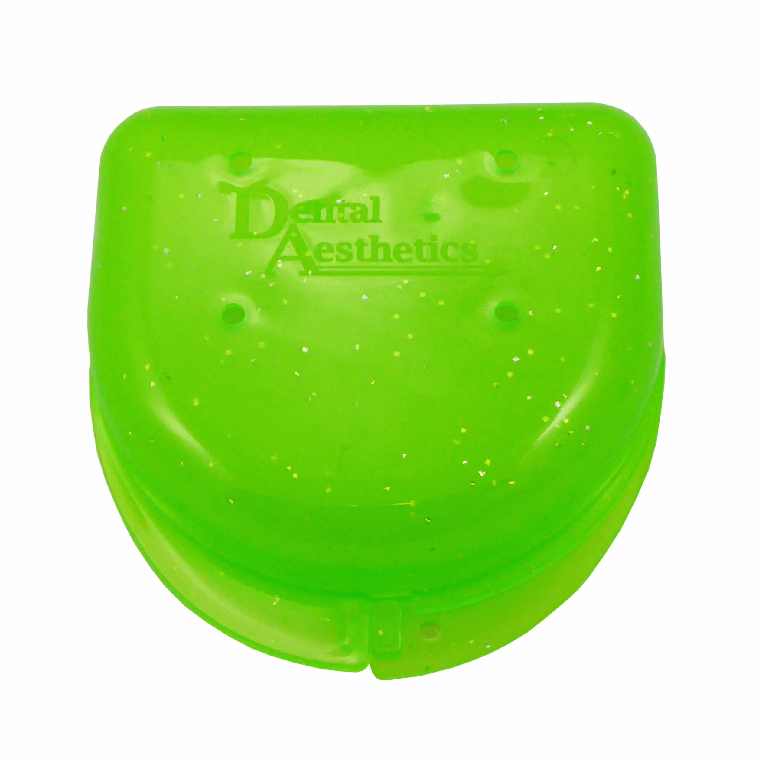 Estuche para Retenedor Protector Bucal Férulas Dentaduras Aparatos Dentales Verde con Escarcha