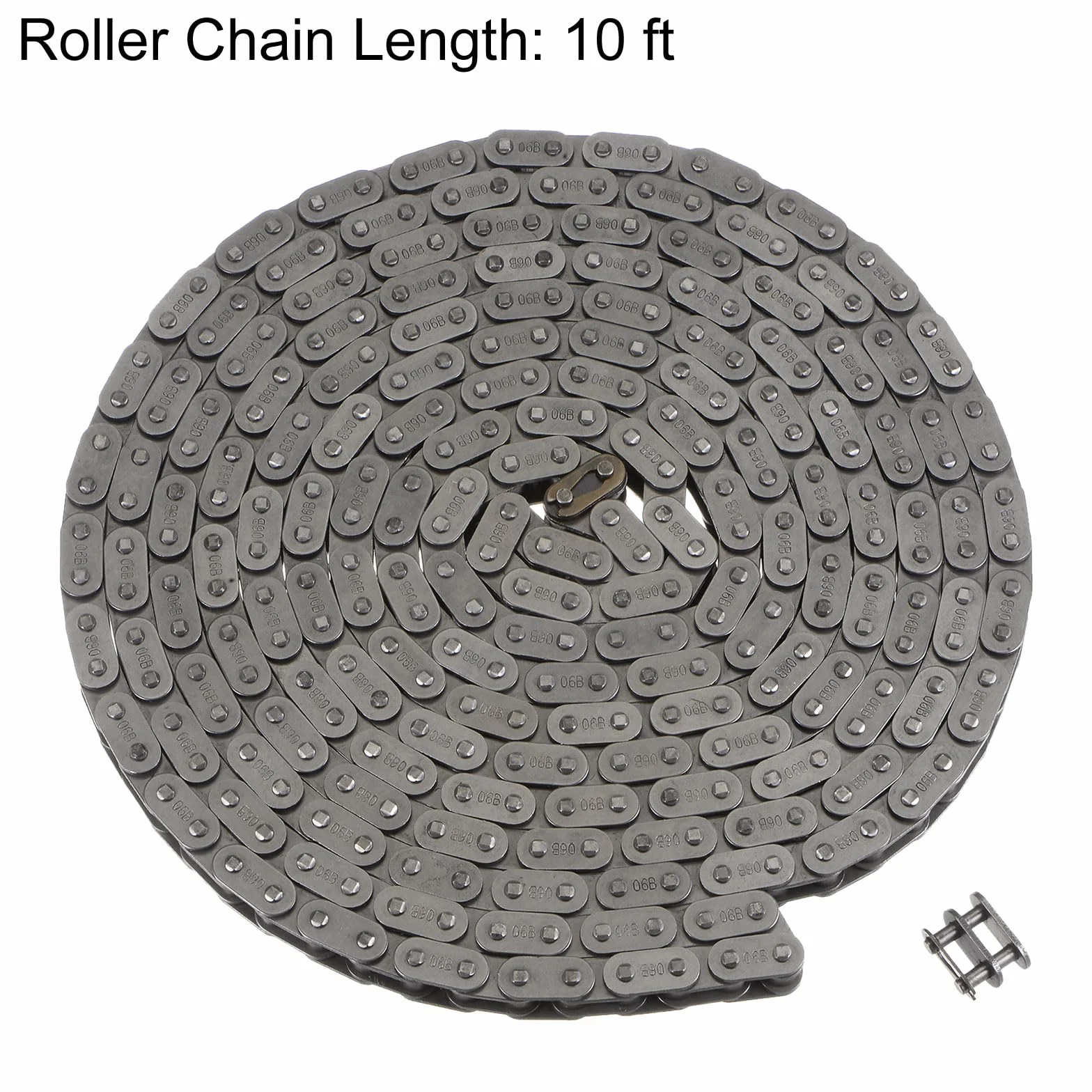 06B Métrico Estándar Rodillos Cadena 10 Pies Carbono Acero 3/8" Industrial Rodillo Cadena Accionamiento para Maquinaria -320 Eslabones
