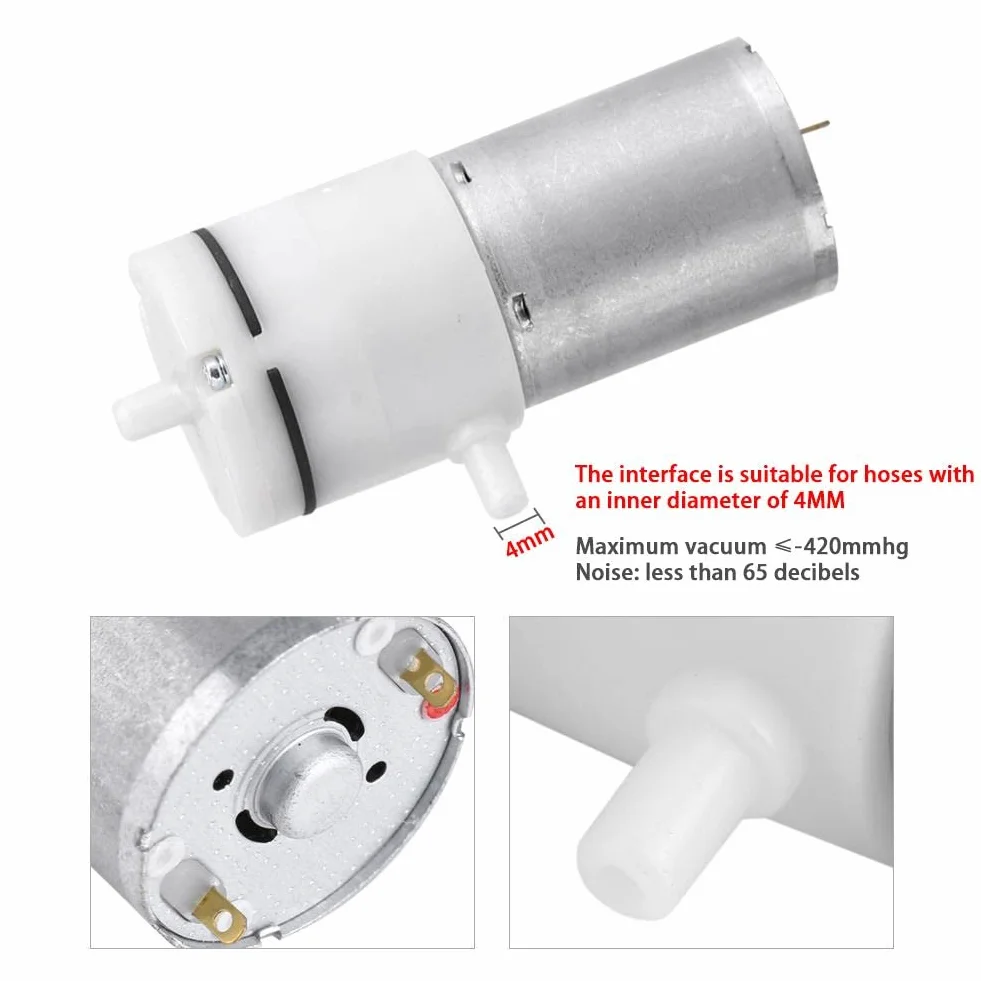 Jadeshay Bomba de Vacío Eléctrica 12V Micro DC Motor para Acuario y Tratamiento Médico