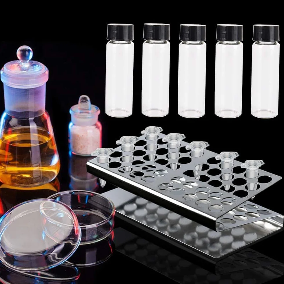 Frascos de Muestras de Cristal Transparente 30 ml con Tapa de Rosca, Viales de Muestra