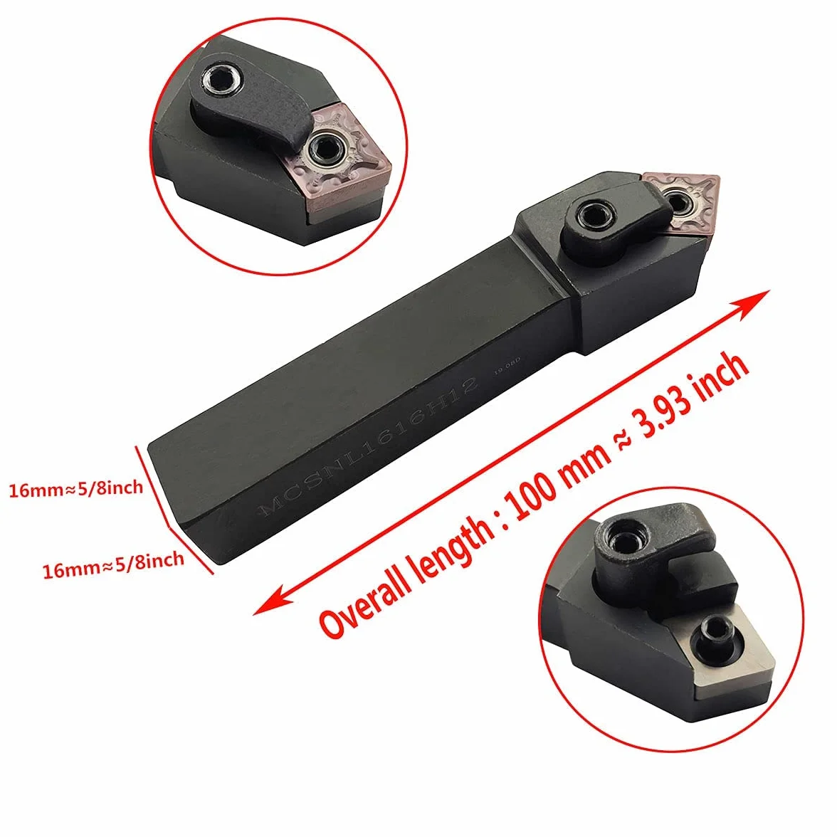 Soporte para herramientas de torneado MCSNL1616H12 con 10 insertos de carburo CNMG120408-MA