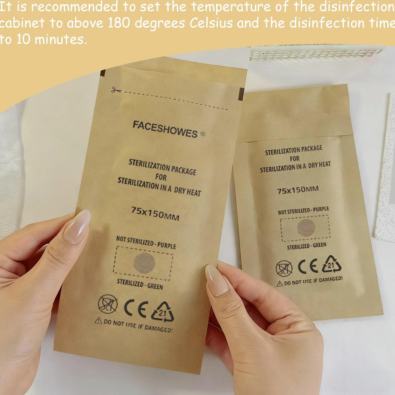 Esterilizador Manicura Desechable Autoclave Papel Kraft Bolsas Esterilizacion Autoadhesivo