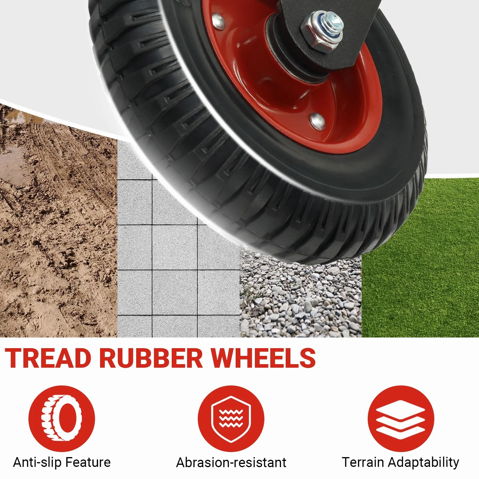 WEIBIDA Ruedas de Puerta Pesadas 200 mm 250 kg Giratorias 360° Goma