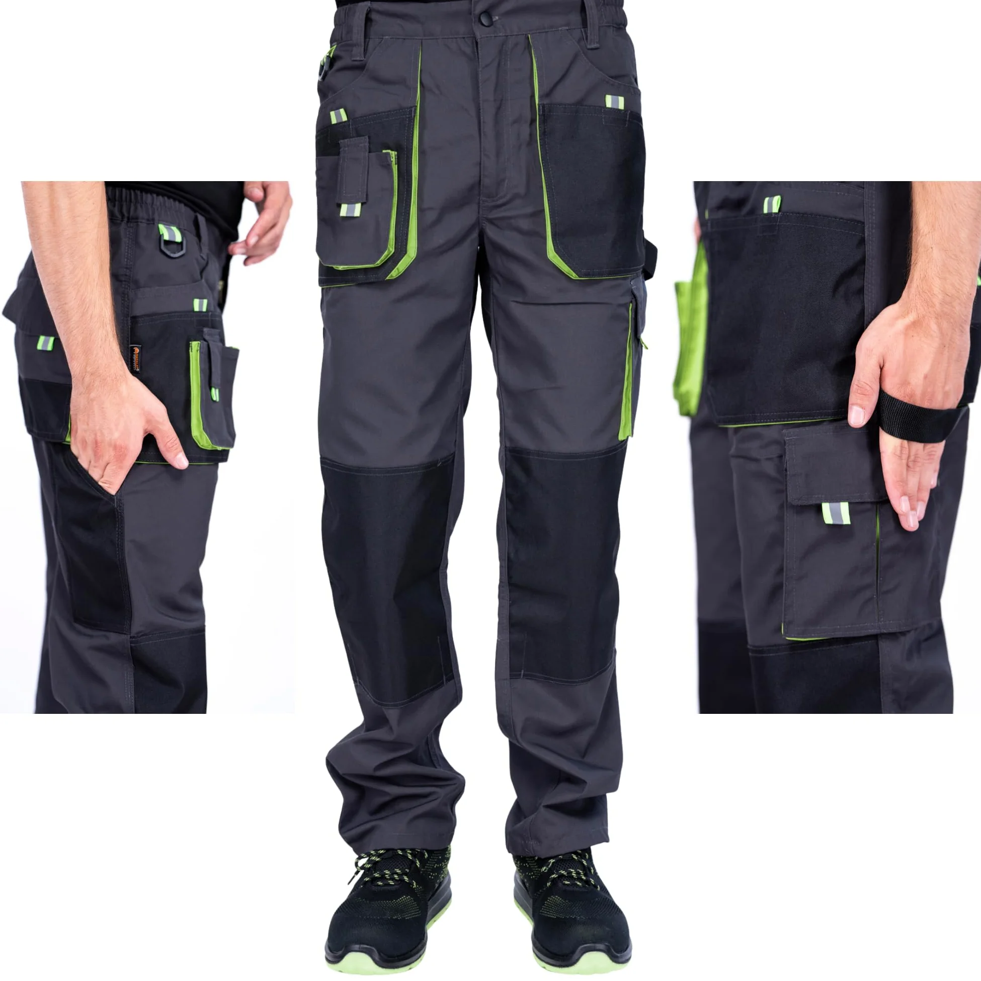MAZALAT work wear Pantalones de Trabajo para Hombre, Pantalon de Seguridad, Pantalones de Proteccion, Ropa Hombre, Bolsillos Multiusos, S - 3XL, con Rodilleras Trabajo. Resistente