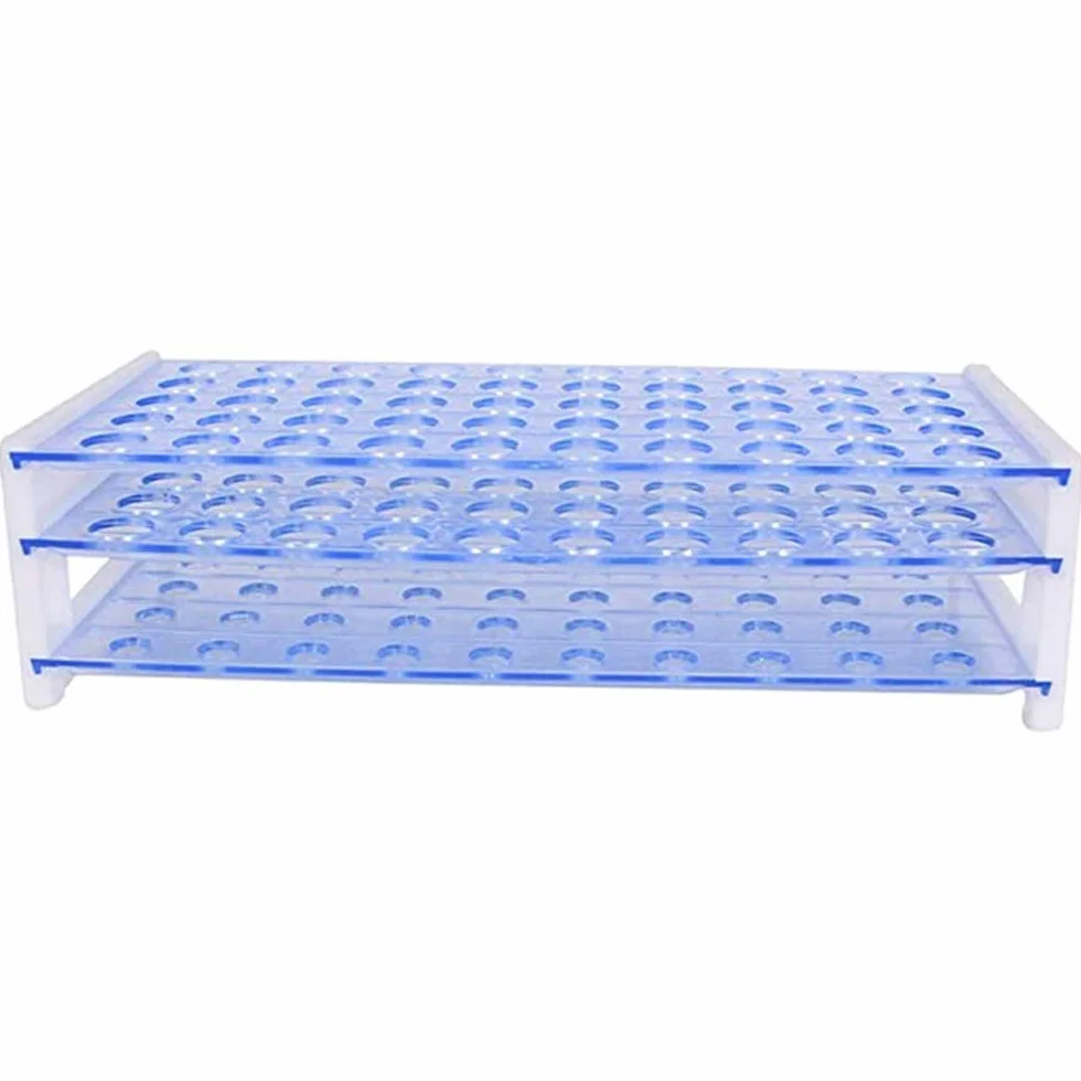 Soporte de Tubo de Ensayo de Plástico, Gradillas de Tubos Desmontables 50 Agujeros 16mm 3 Capas