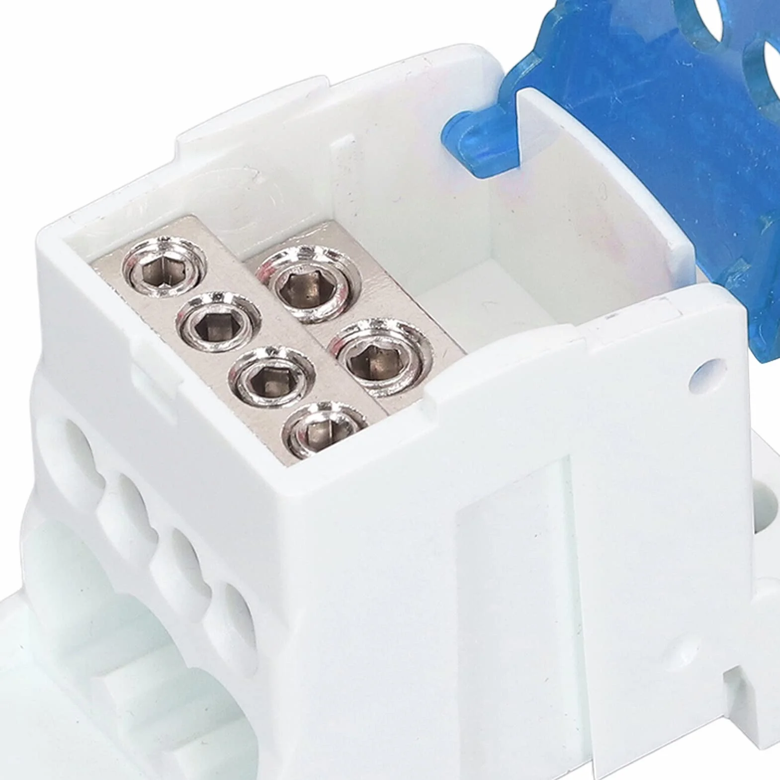 Tyenaza UKK-80A Bloque Caja de Distribución, Caja de Conexiones Unipolar Carril C45, Azul
