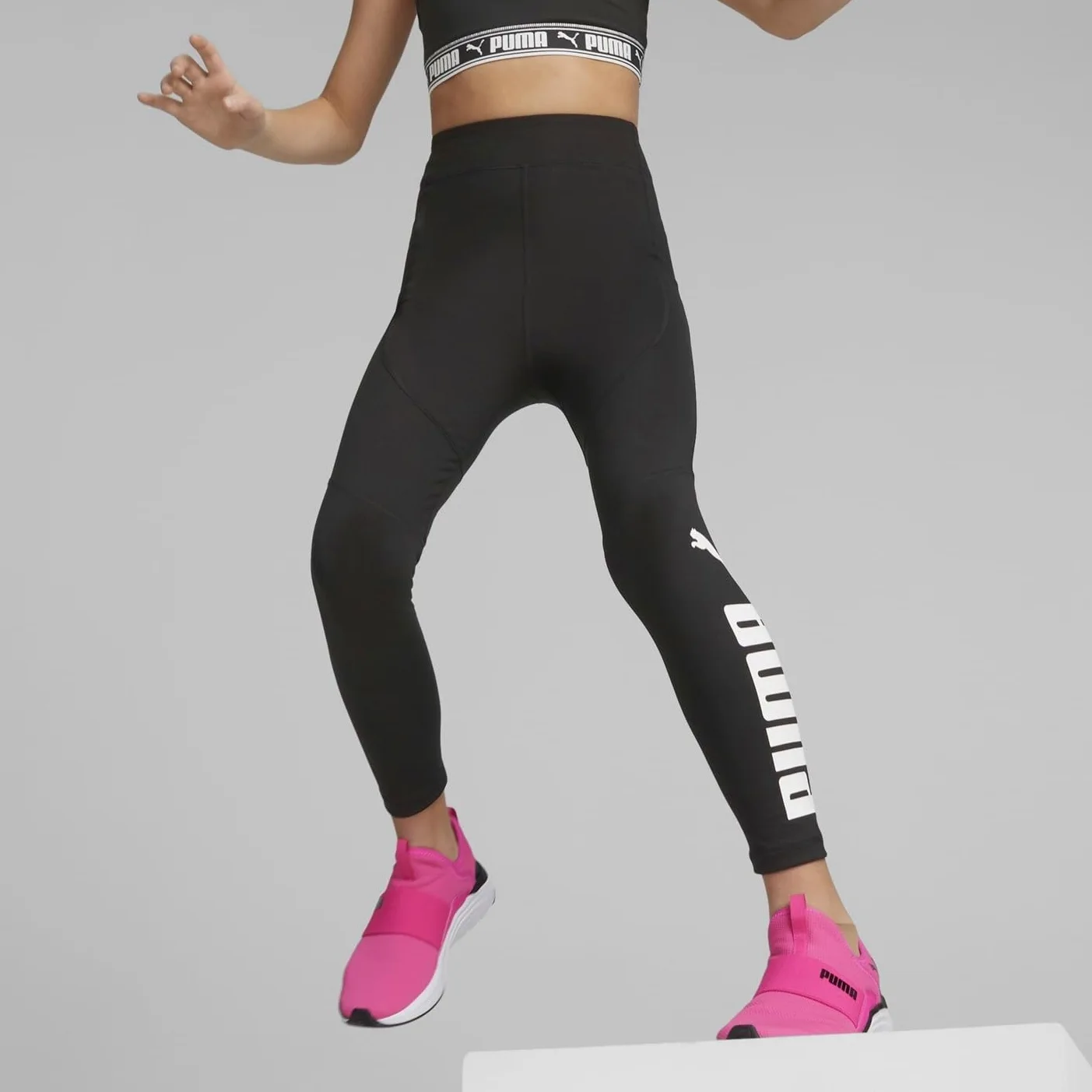 PUMA Medias de Cintura Alta 7/8 con Logotipo Favorito G - Medias Niñas