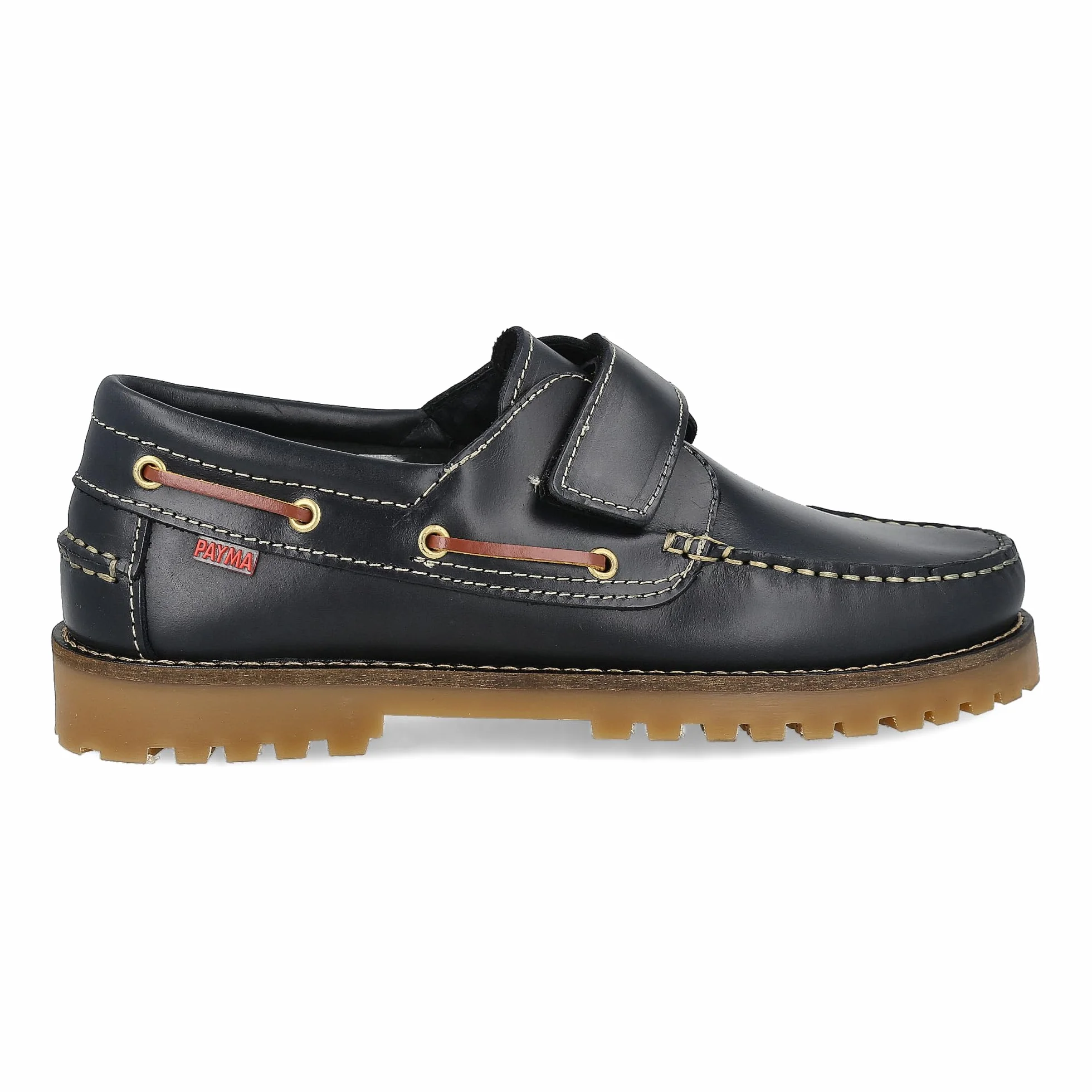 Zapatos Náuticos Sport Casual Hombre, Mujer, Niño. Clásicos 3-Ojales de Piel. Piso de Goma. Tallas Grandes 45 46 47. Colores: Marrón, Azul Marino, Negro. Cierre Contacto.