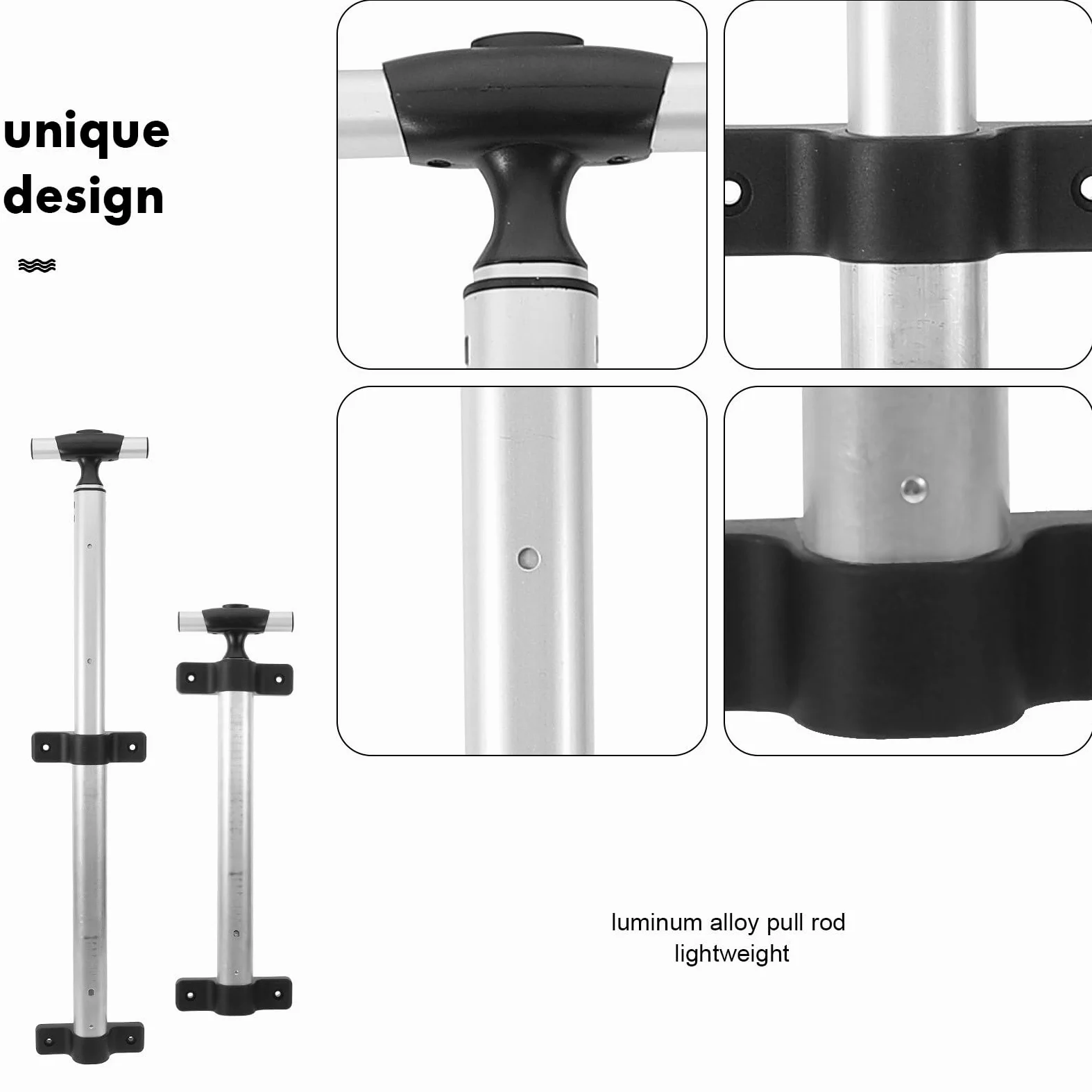 Holibanna Varilla Telescópica para Maleta de Aluminio Plata, Accesorio Versátil y Fácil de Transportar para Aventuras al Aire Libre, Pack de 2 Piezas
