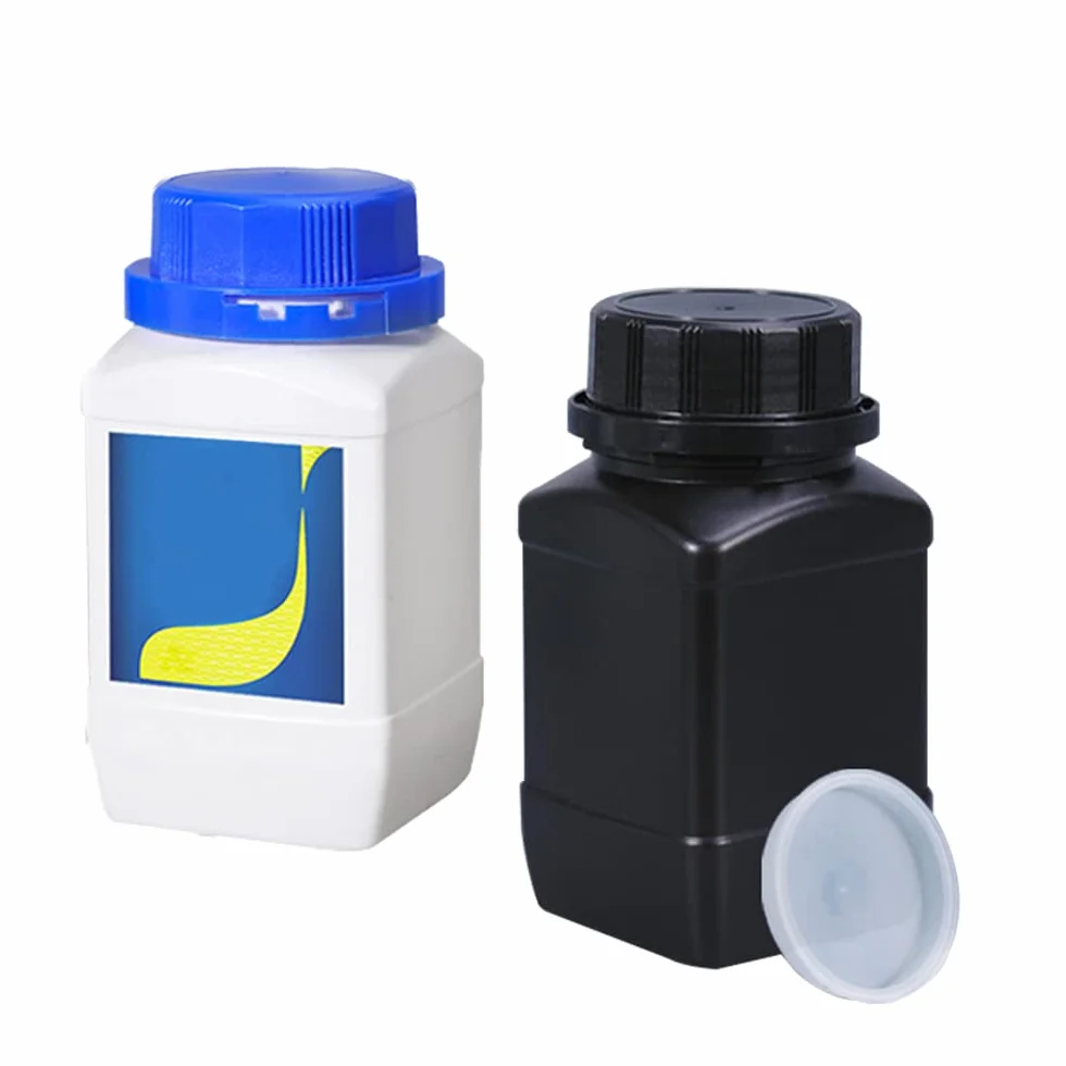 Botellas de Plástico HDPE 250ml 6 Piezas, Frascos Boca Ancha con Tapón de Rosca, Recipientes Almacenamiento Laboratorio Cocina Hobby Negro