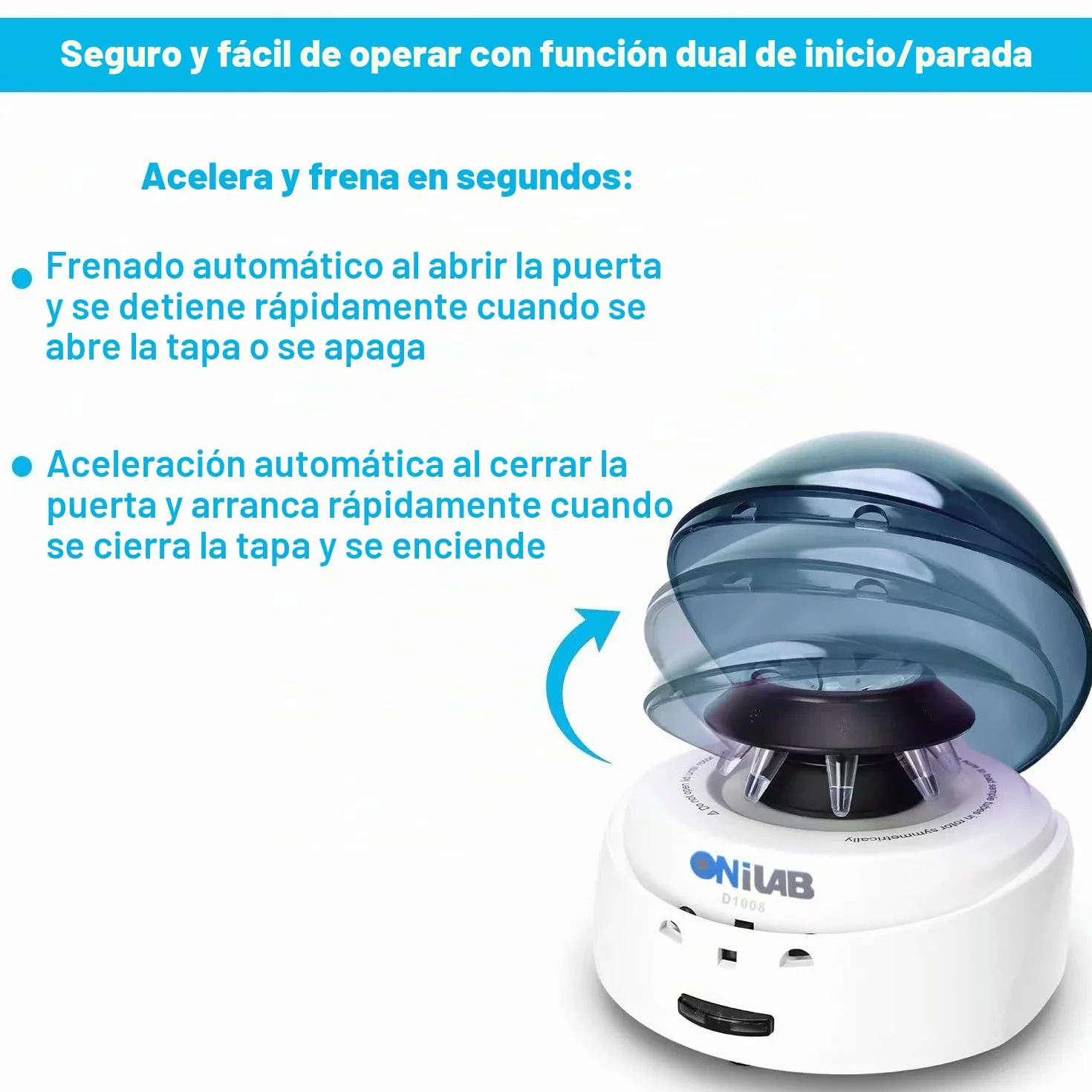 ONiLAB Centrífuga Microcentrífuga de Palma 7000RPM 2 Rotores para 8 x 0.2/0.5/1.5/2.0 ml y 32 PCR Tiras