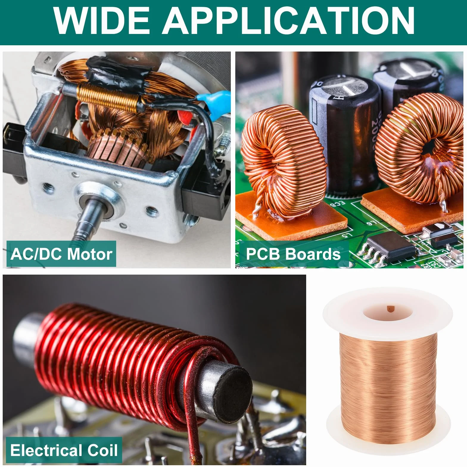 QUARKZMAN Hilo Magnético Calibre 38 AWG, Bobina de Cobre Esmaltado 16 Oz para Transformador, Grado F 311°F