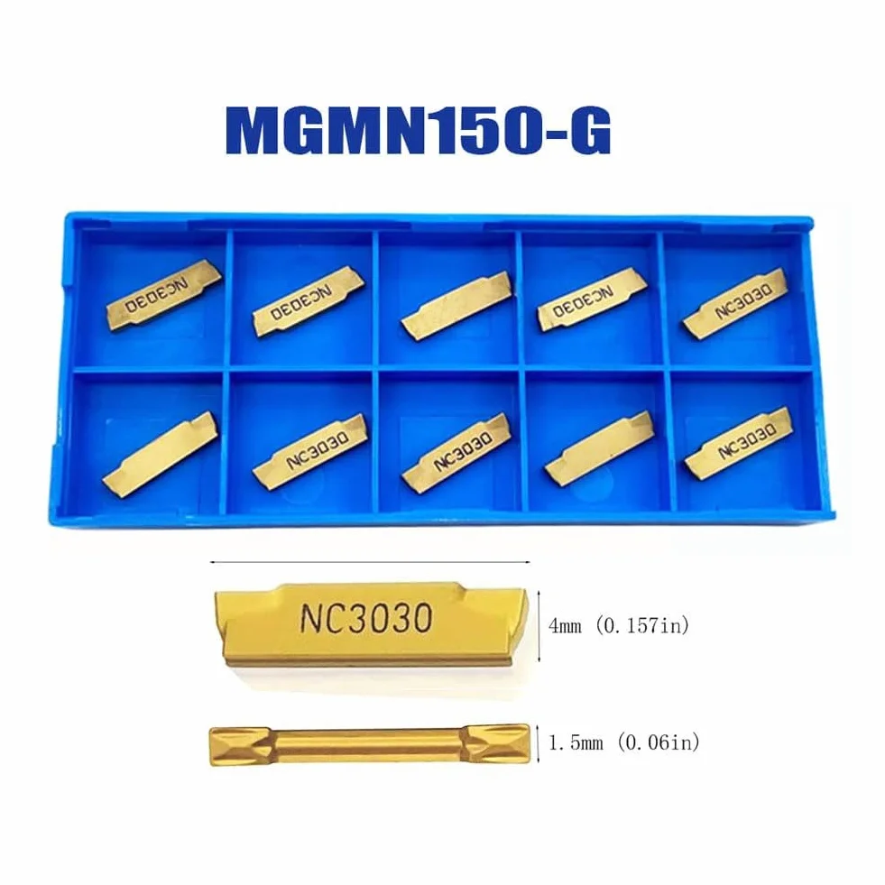 Insertos de carburo de tungsteno MGMN150-G 10 piezas, 1.5 mm, soportes MGEHR MGEHL 3/8 pulgadas para torno