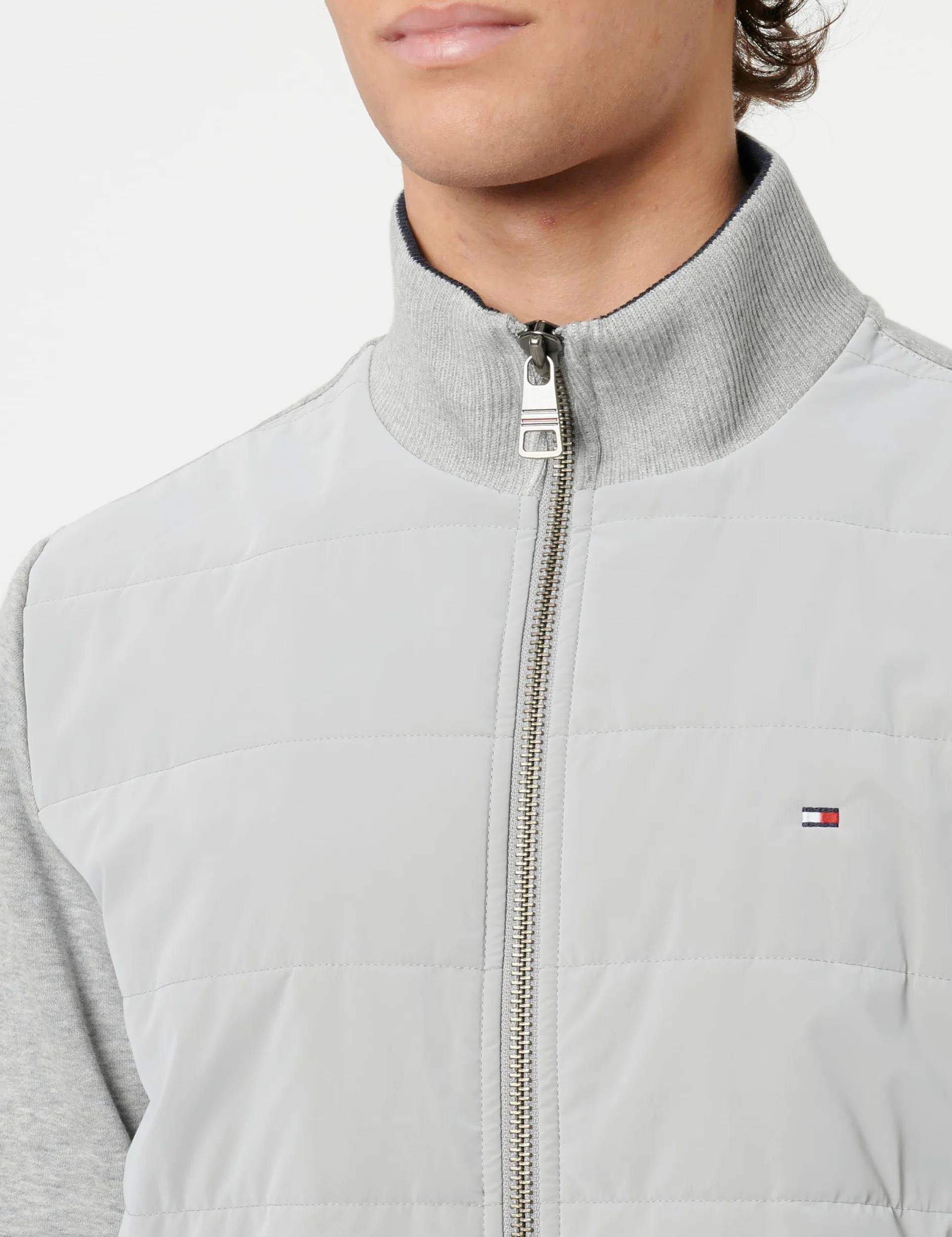 Tommy Hilfiger Sudadera con Cremallera Hombre Mix Zip Thru Stand Cuello Vuelto