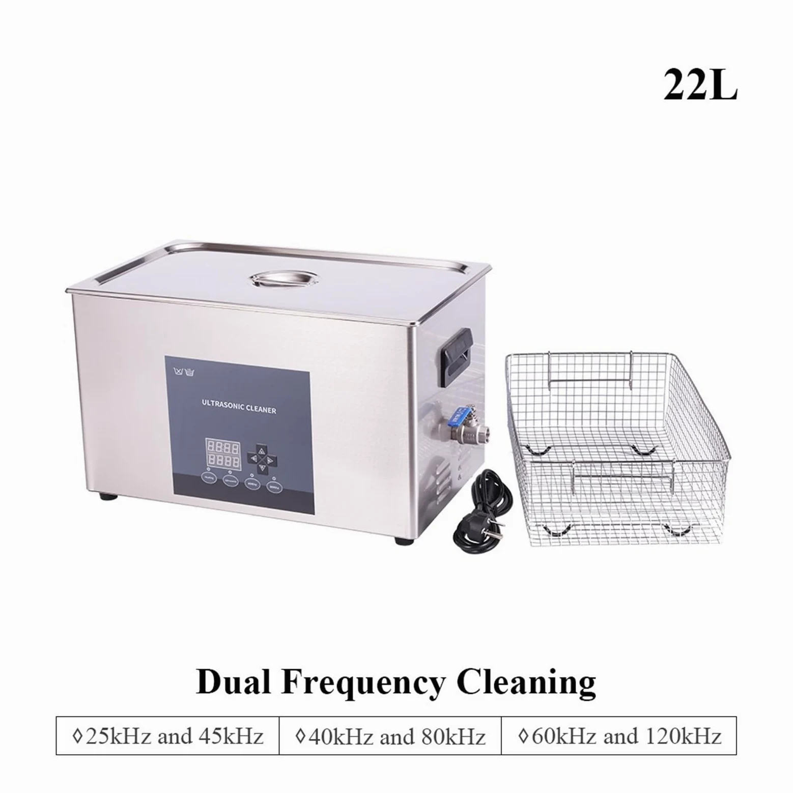 MáQuina Limpiadora UltrasóNica Máquina Limpiadora Ultrasónica Industrial De Doble Frecuencia De 22L For Uso En Laboratorio, Piezas De Precisión, Placa Base, Lavado por Ultrasonidos(40kHz 80kHz)