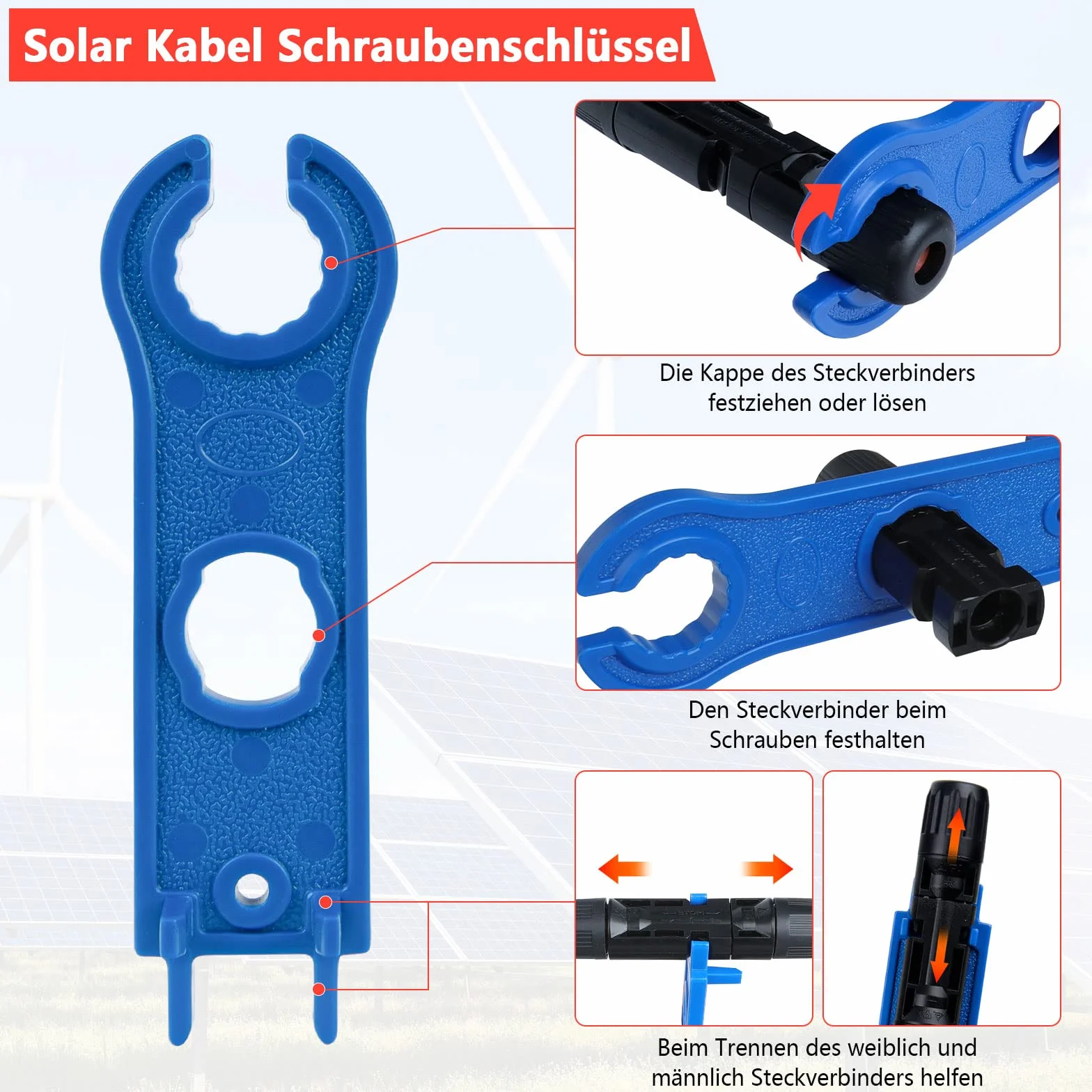 EIEVEY Alicates Engarzadores Solares Kit para Cables PV 2.5/4/6mm²
