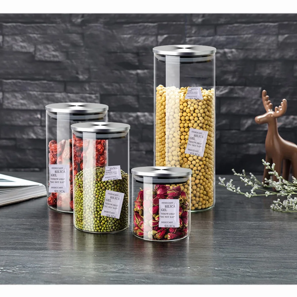 Bolsas de Gel de Sílice Sachets Desecante Pequeño Paquete de 100