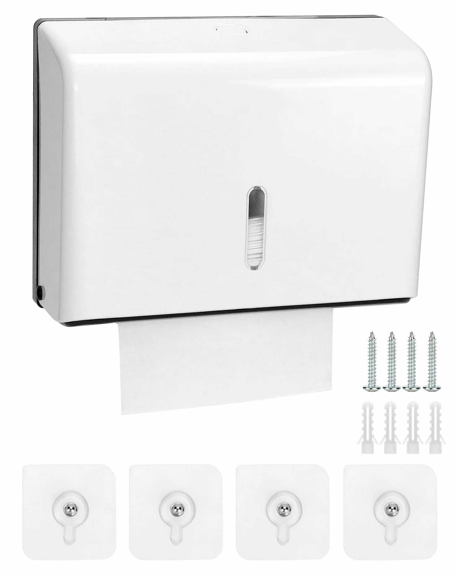 Dispensador de Papel Manos QWORK, montado en la Pared sin taladrar, 200 Hojas