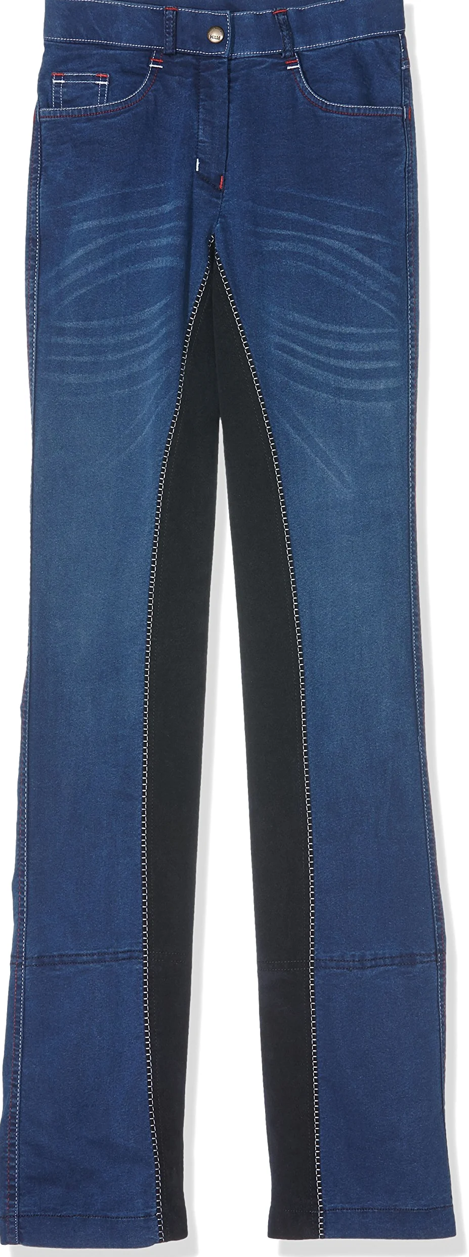 HKM Summer Denim Pantalón de Montar Jodhpur para Mujer Azul Vaquero/Azul Oscuro 34
