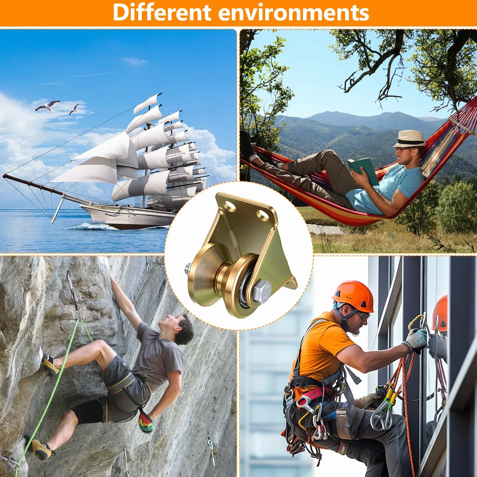 Poleas para cable de acero con ranura en V 6mm y rodamientos de bolas para cabrestante, puertas enrollables, polipastos