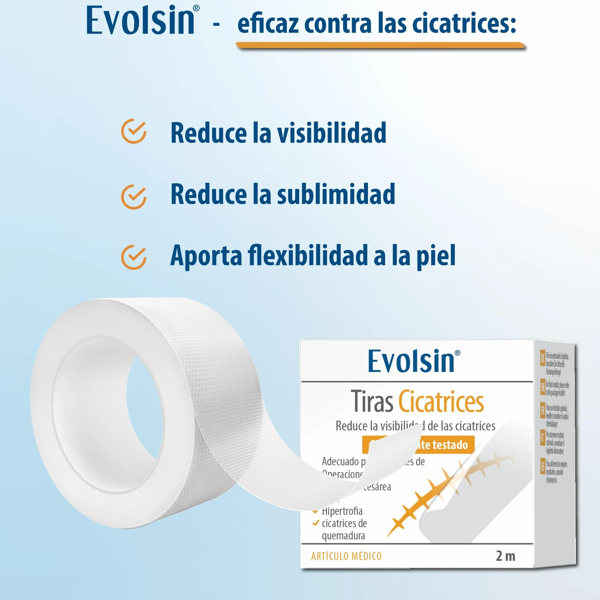 Evolsin parches cicatrizantes silicon scar sheets para cicatrices
