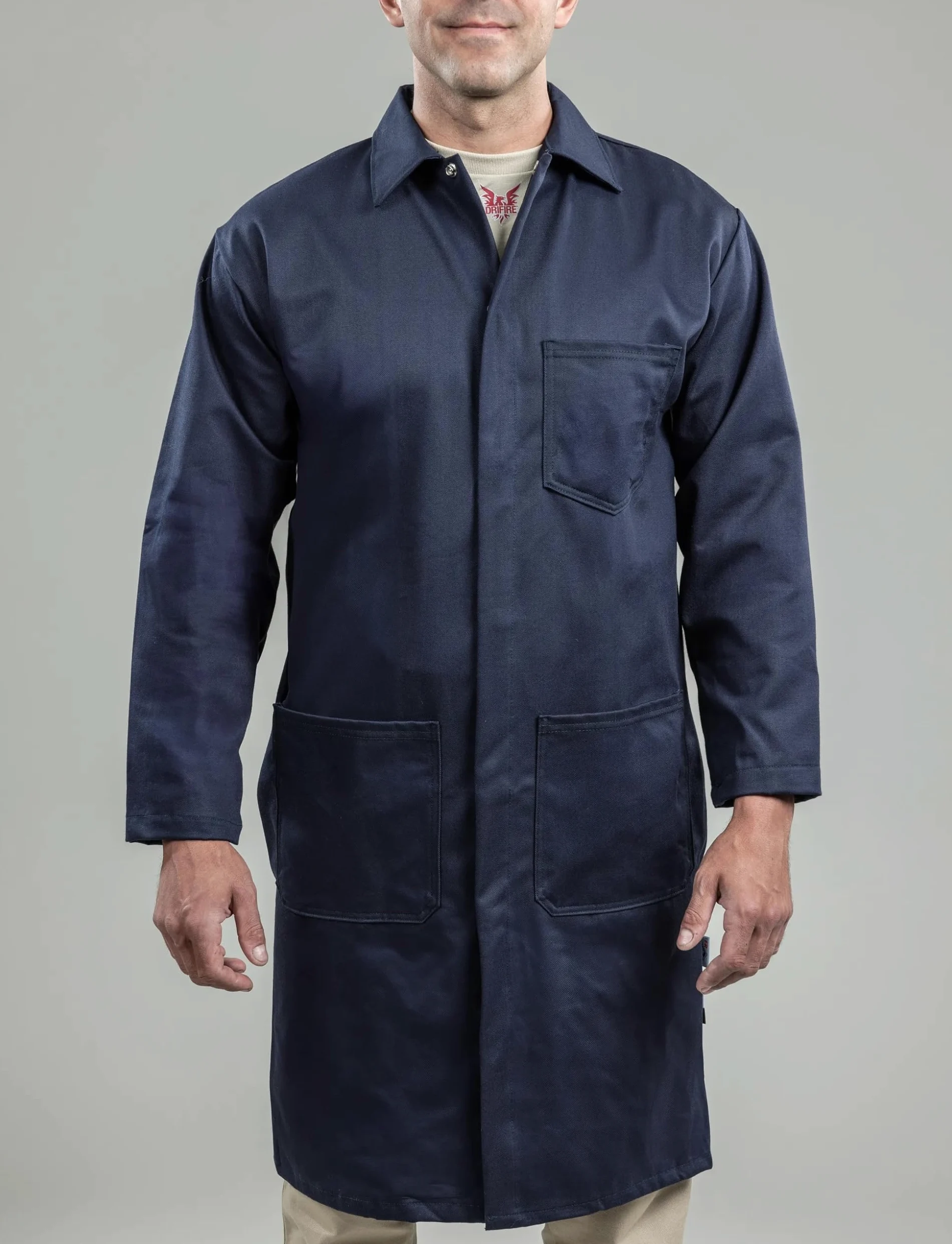 Seguridad nacional Apparel c09up hilos bata de laboratorio, 88% algodón, 12% nailon fr, azul marino