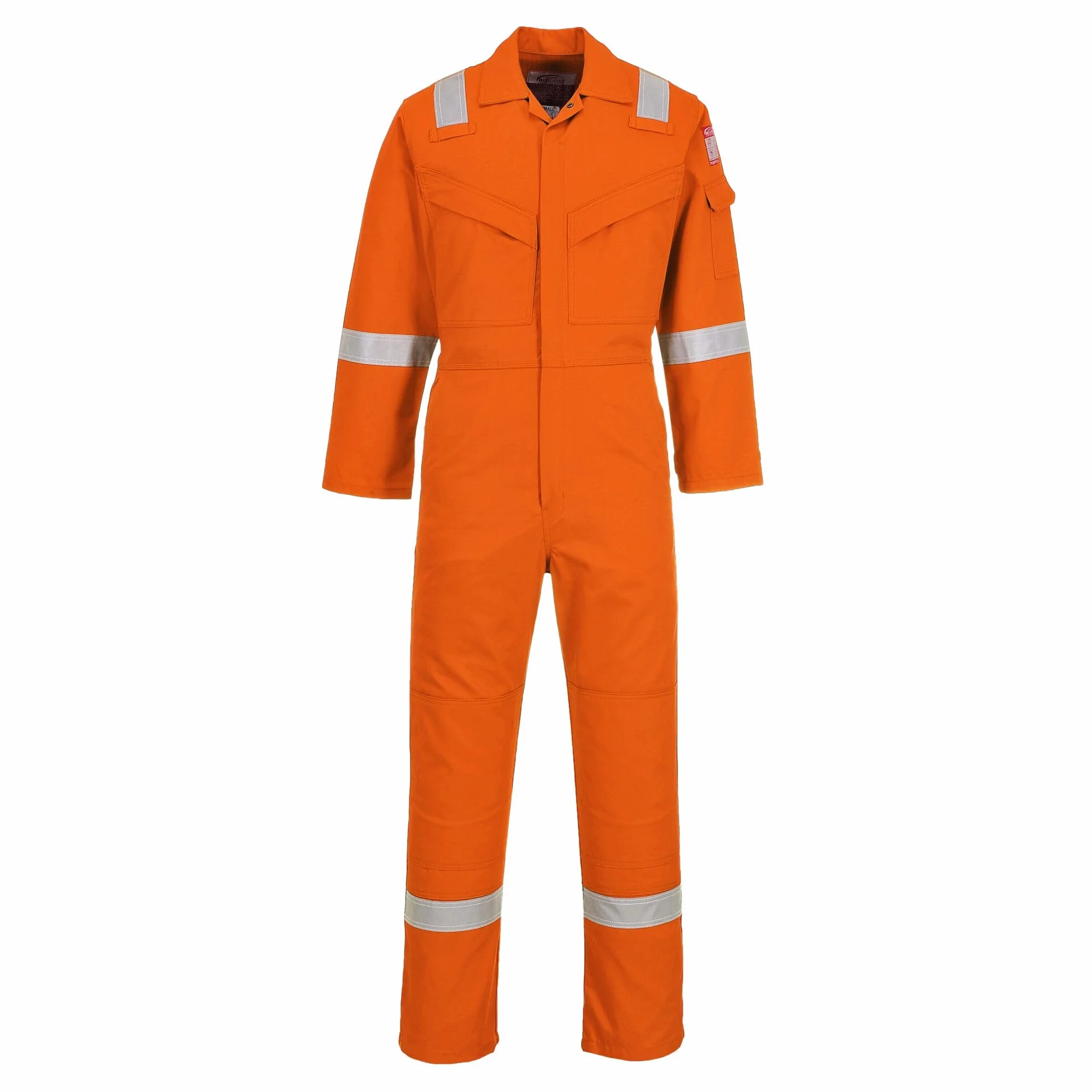 Portwest FR50 Mono Reflectante Resistente Llamas FR Fuelle en la Espalda | Naranja, 3XL, EN 61482-1-2 Clase 1, EN ISO 11611, EN ISO 11612, EN 1149-5, Corte Estándar, Manga Corta, Unisex, Ignífugo