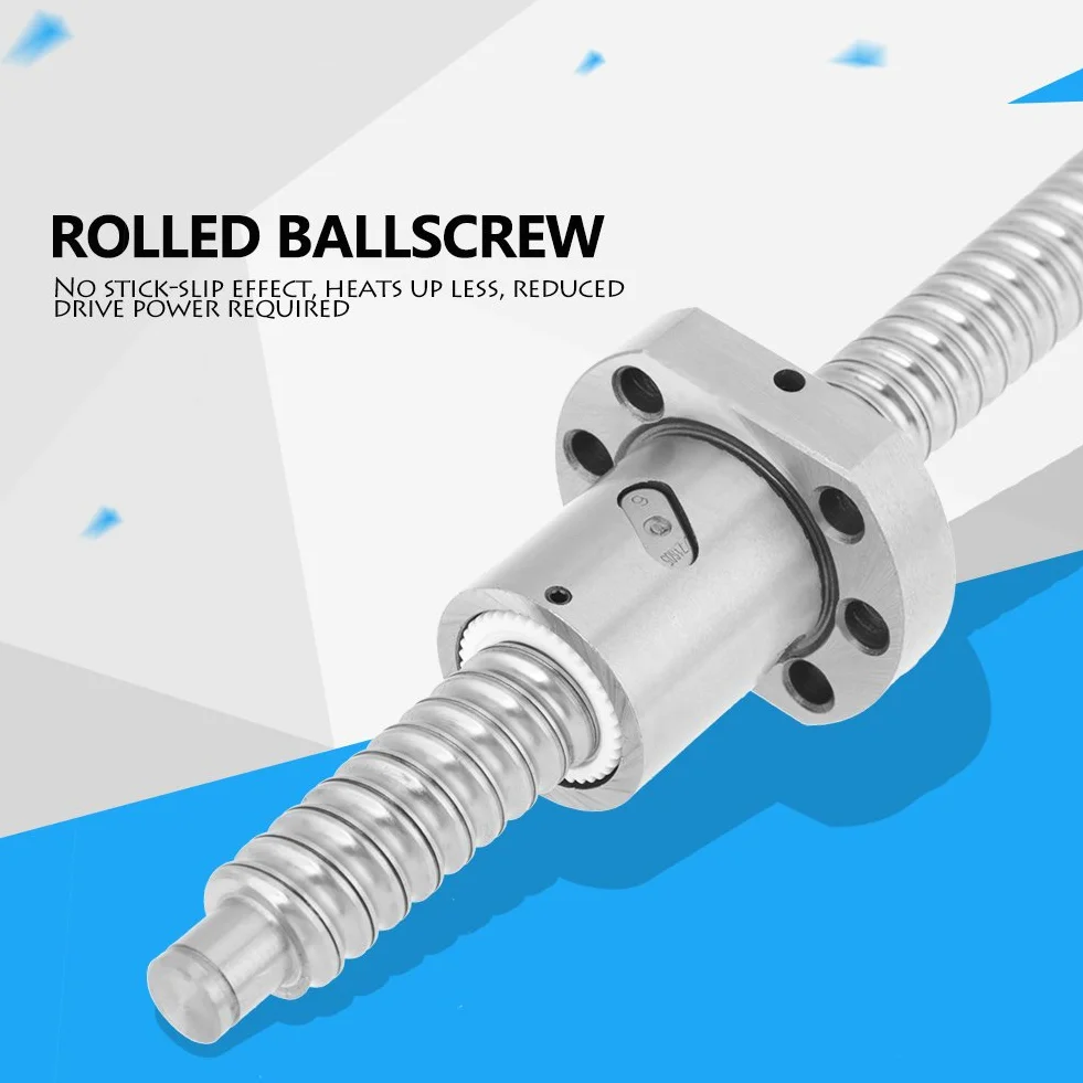 Tornillo de Bola Antiretroceso CNC SFU1605, Movimiento Lineal 300 mm con Tuerca de Bloqueo