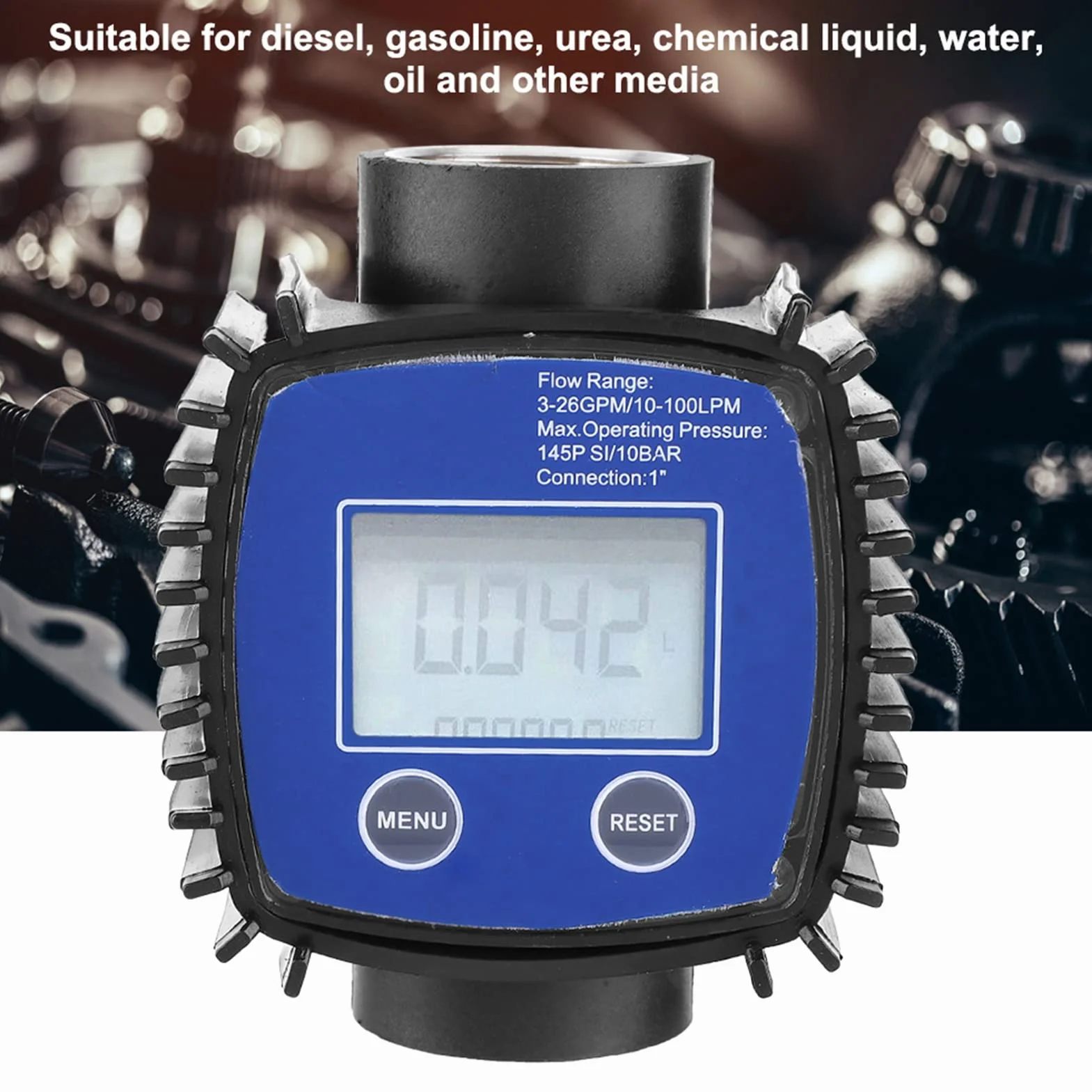 Medidor de Flujo Diesel de Alta Precisión, Caudalímetro Agua Rosca 1 Pulgada, Medidor Flujo Digital para Diésel Gasolina