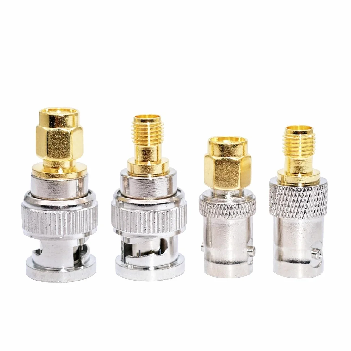 JZK Juego de 4 Conectores coaxiales SMA Macho Hembra a Adaptador BNC